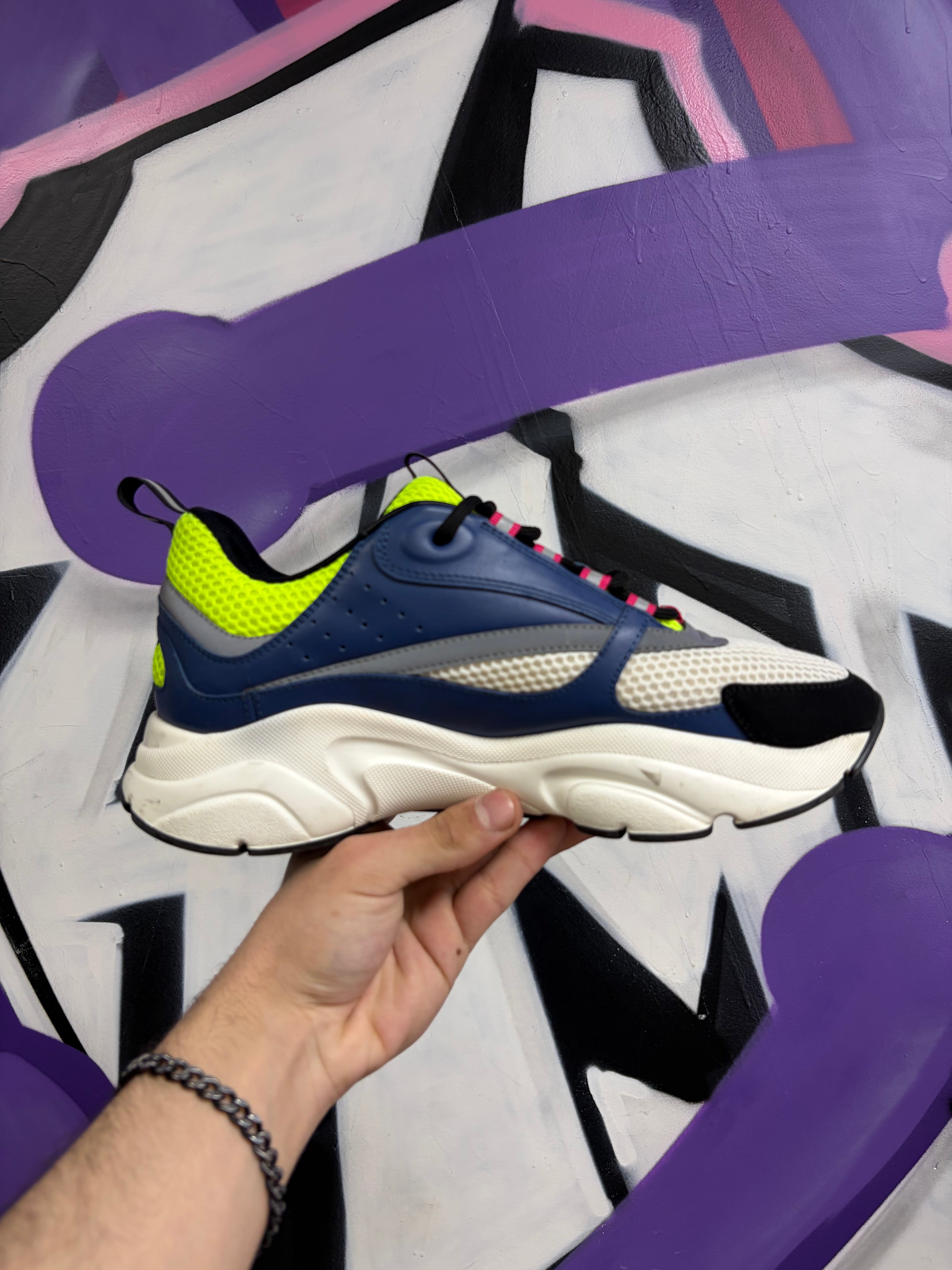 Dior Navy Lime B22 Homme Sneakers