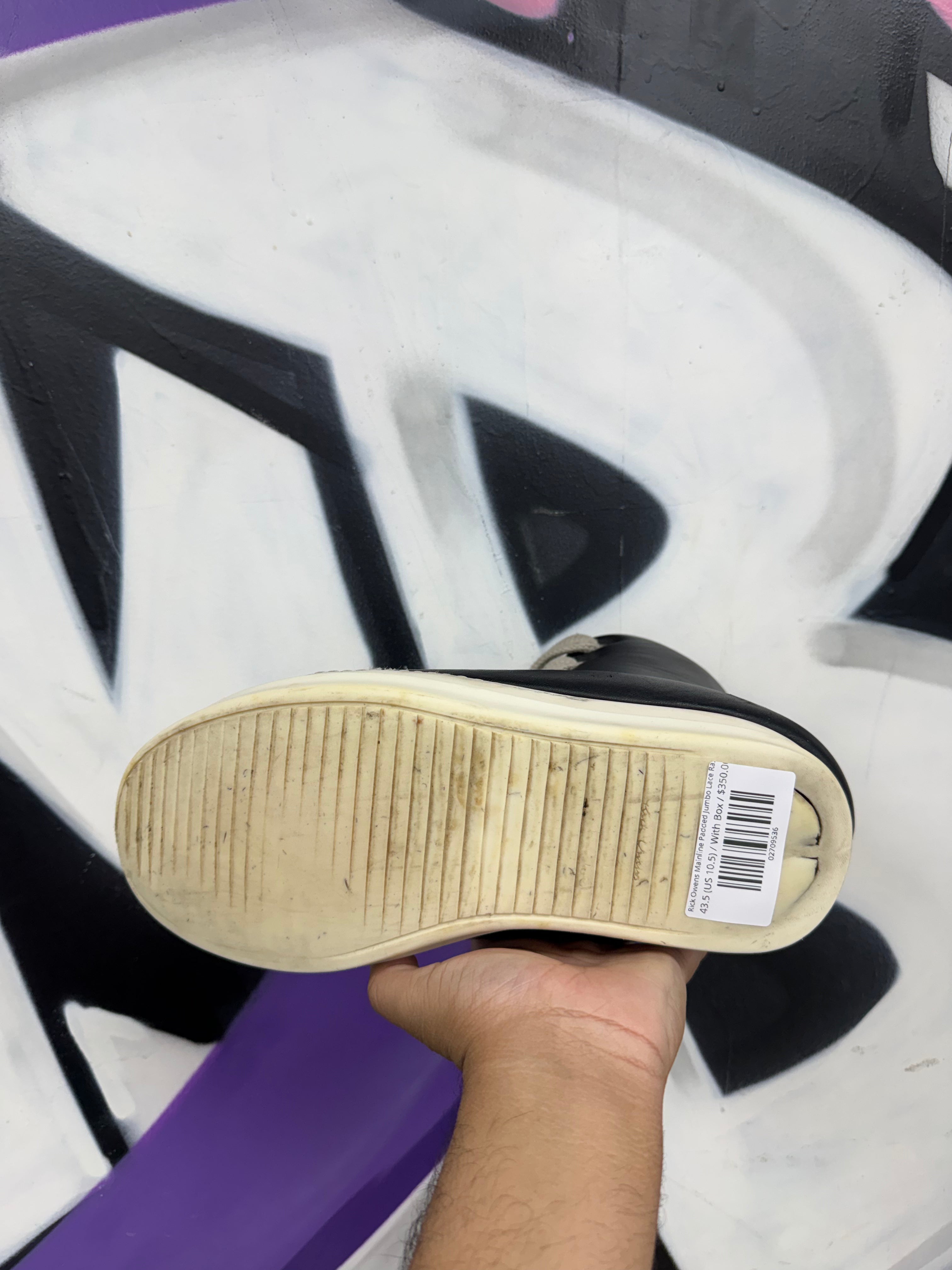 Rick Owens Mainline Padded Jumbo Lace Ramone High Sneakers