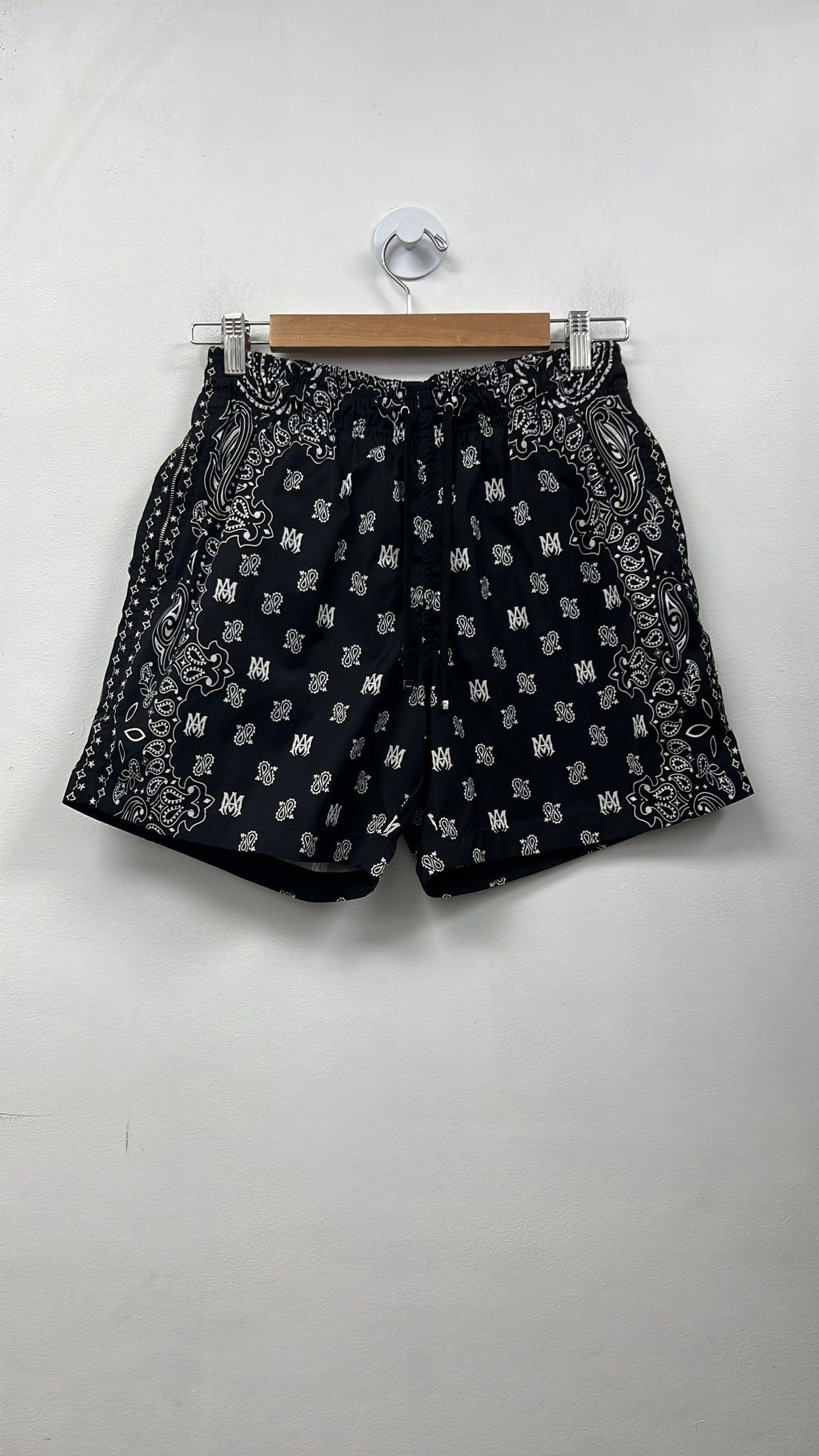 Amiri Bandana Ma Print Swim Trunk Shorts