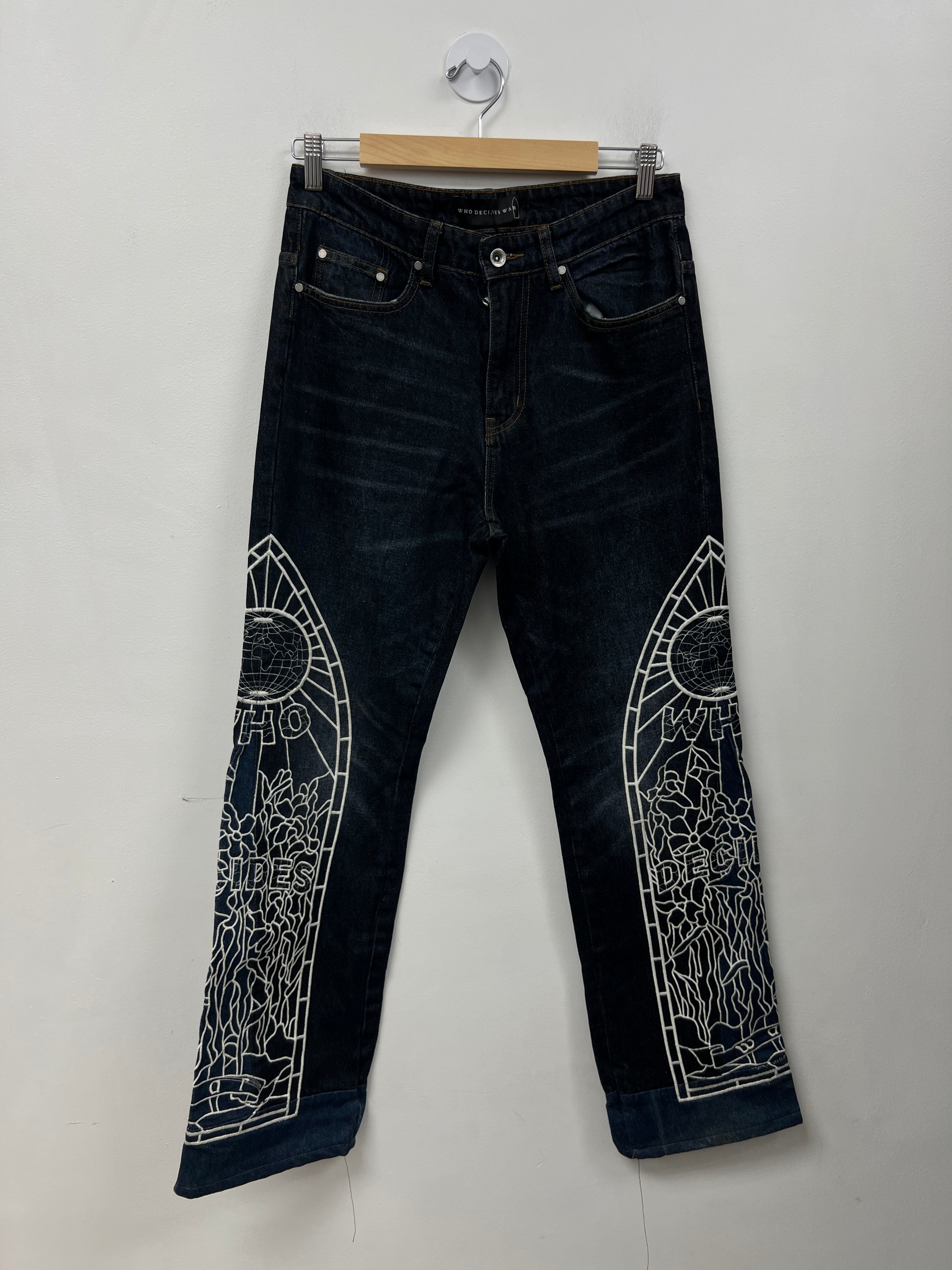 Who Decides War Cowboy One Patch Dark Wash Jeans