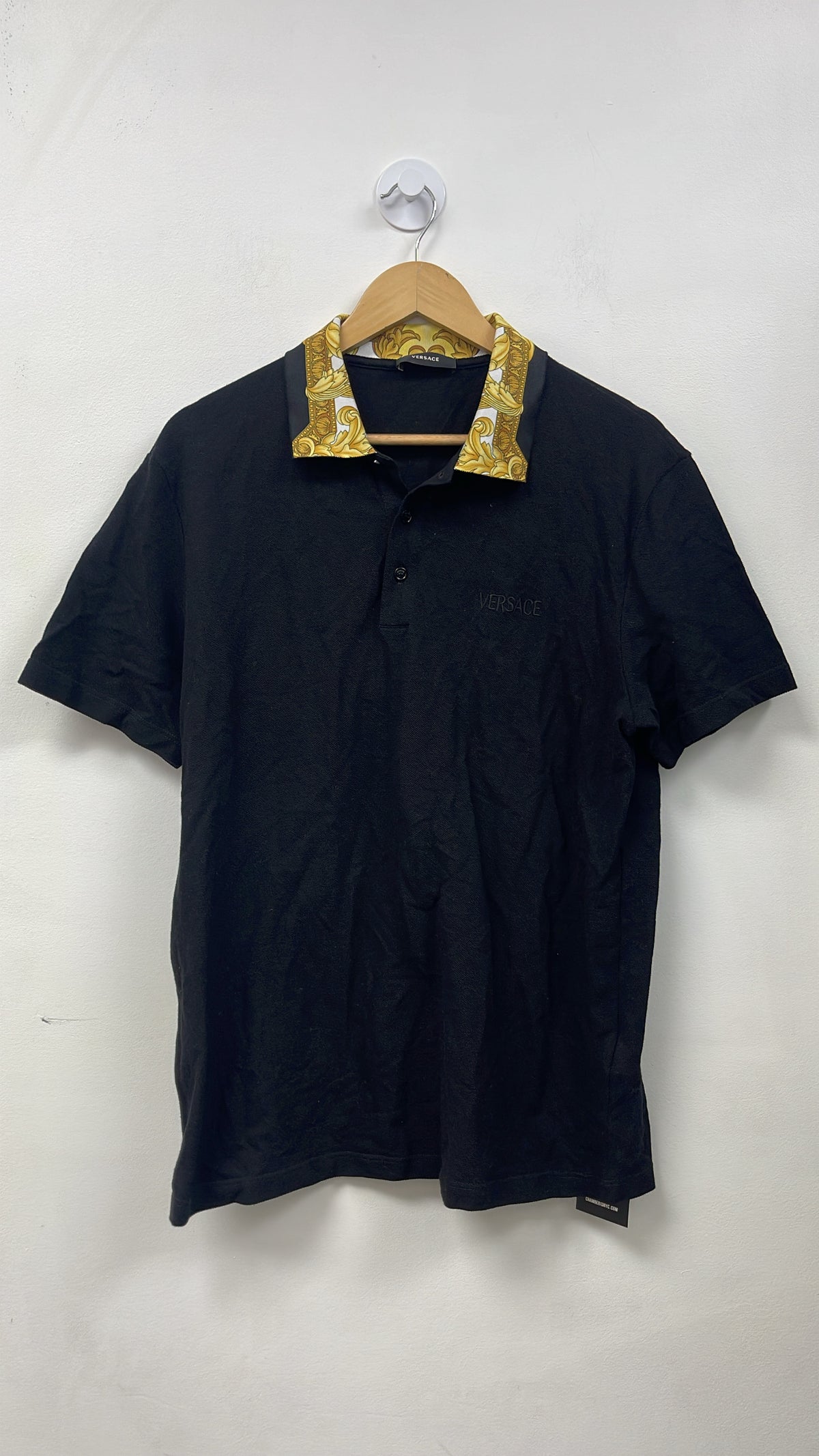 Versace Black Collar Logo Polo