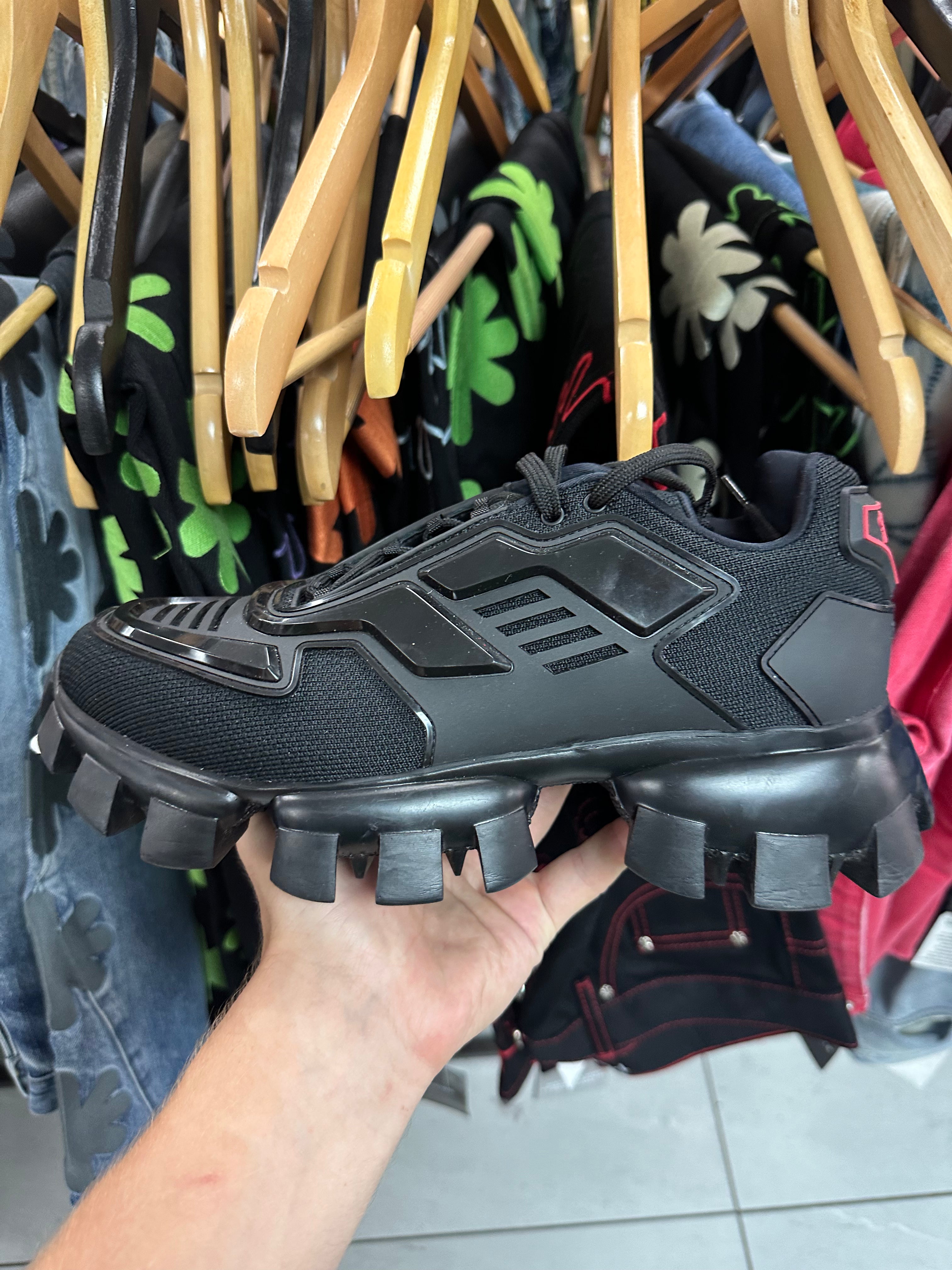 Prada Cloudbust Black Red US 7.5 Used With Box