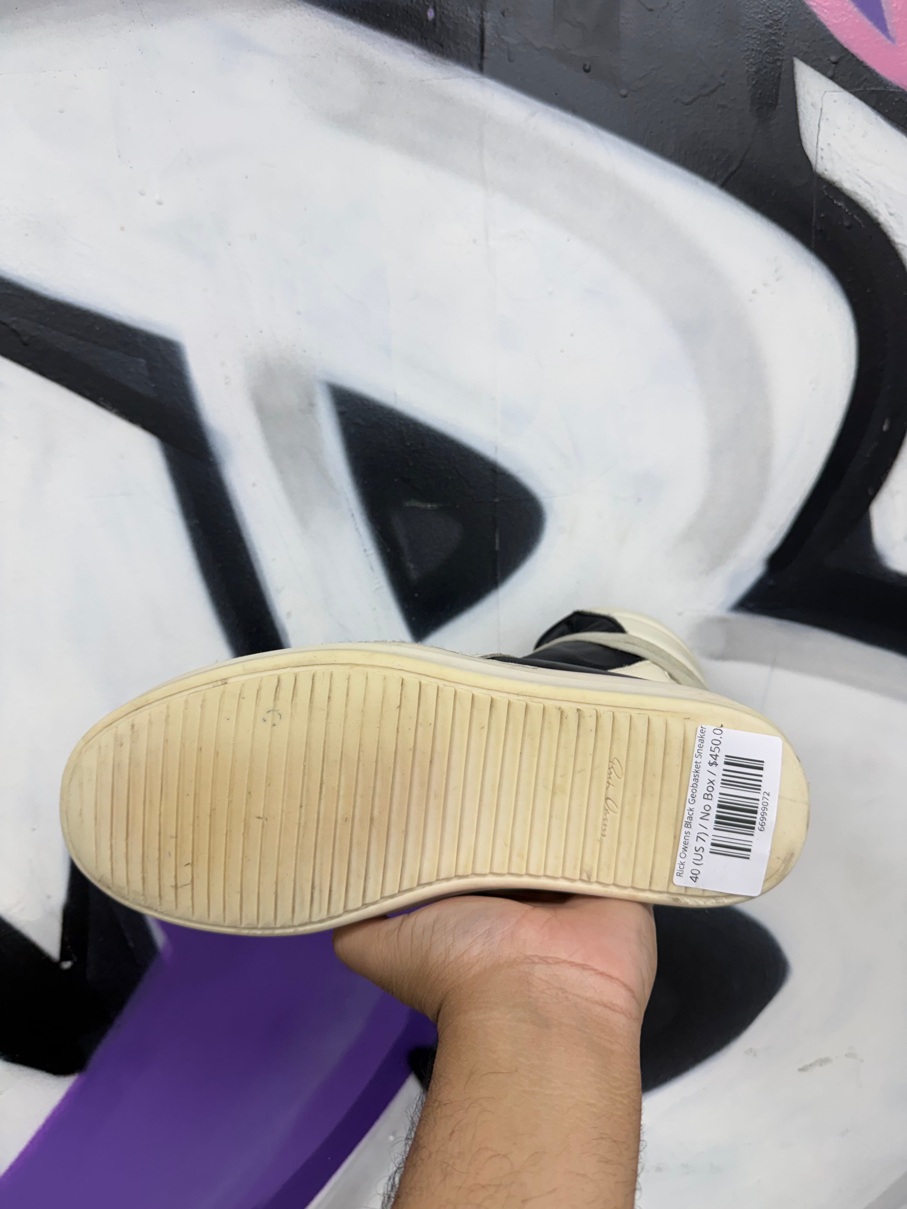Rick Owens Black Geobasket Sneakers