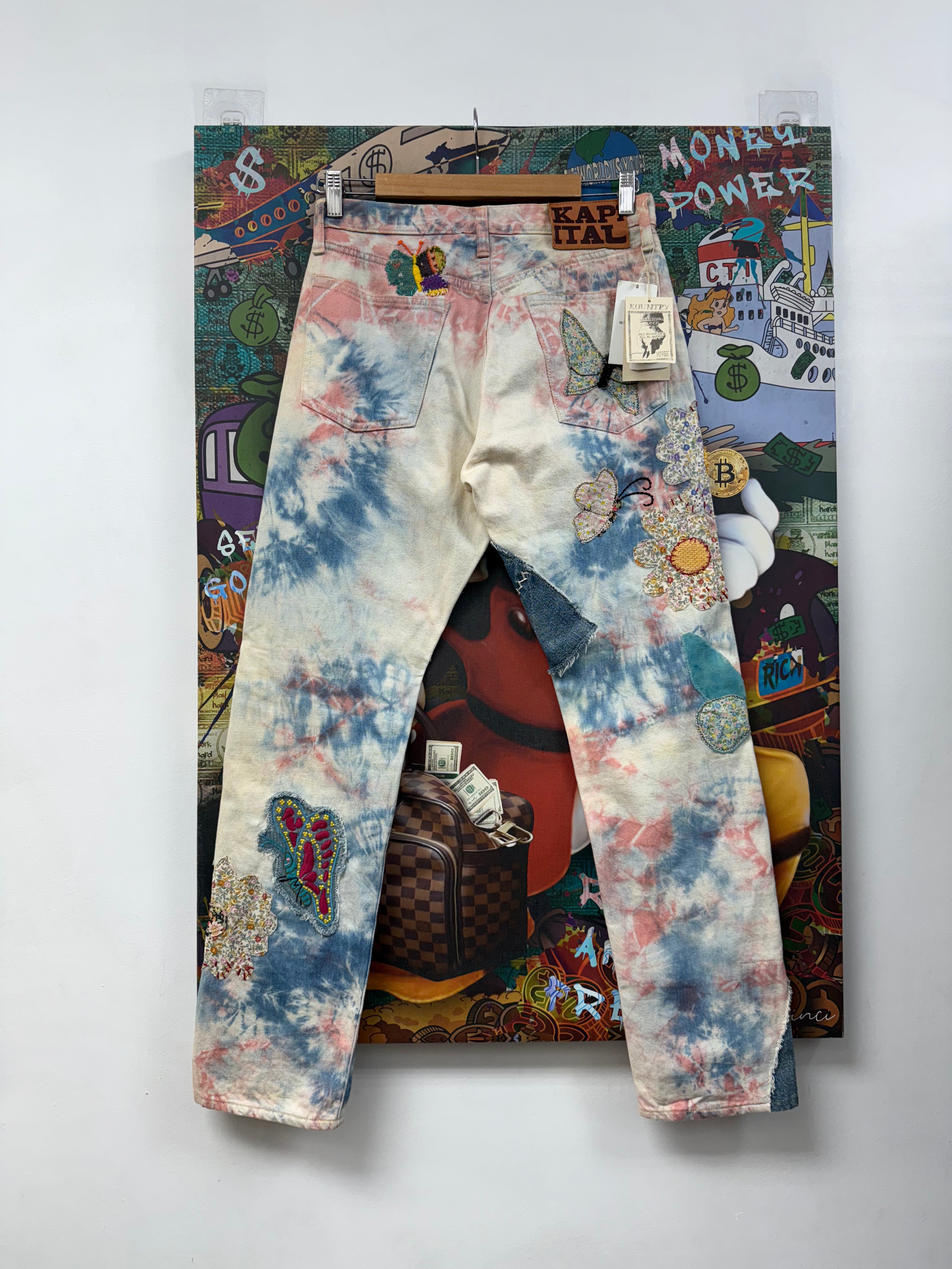 Kapital Multi Color Butterfly Patchwork Jeans