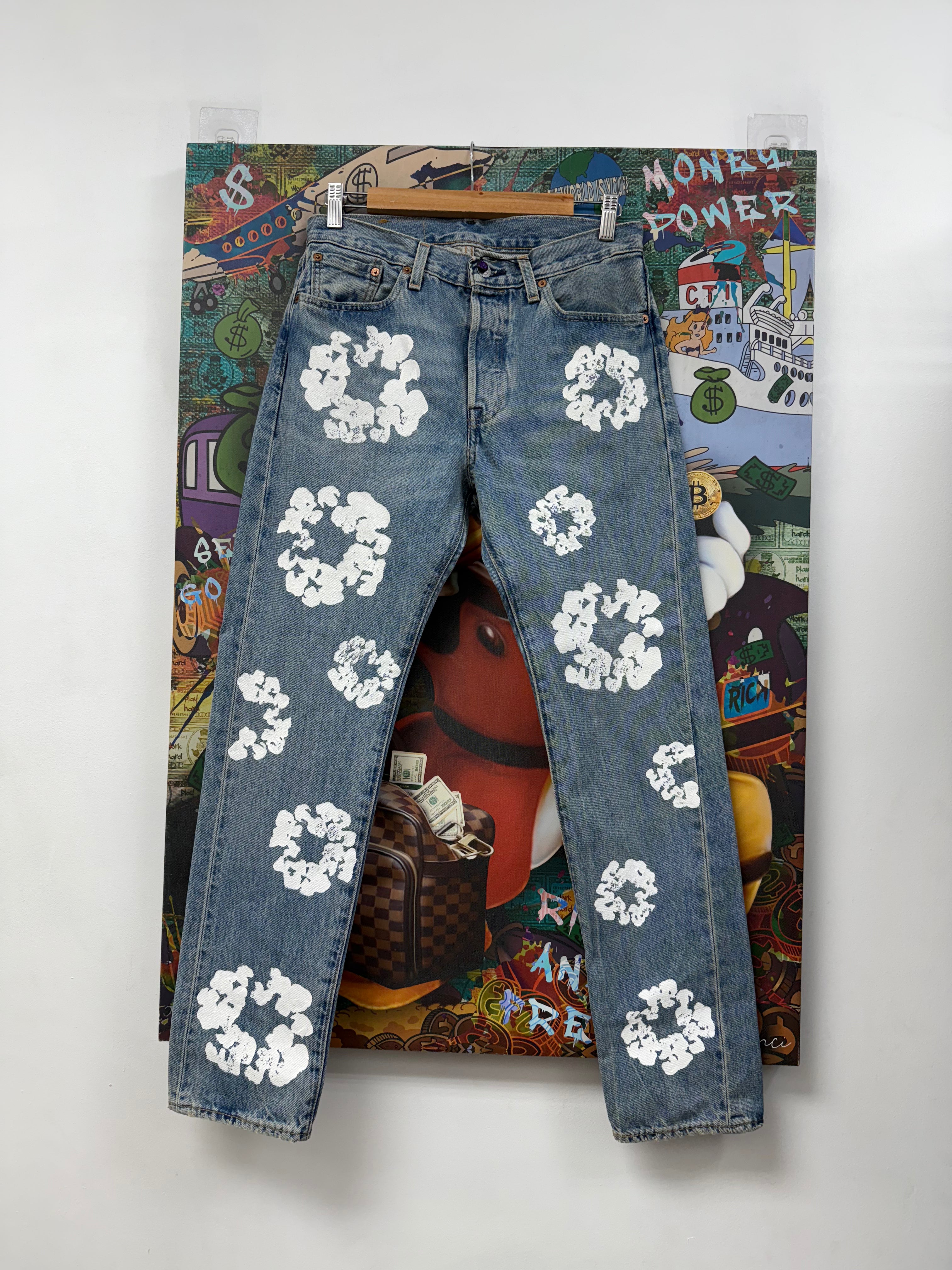 Denim Tears Light Wash Cotton Wreath Jeans