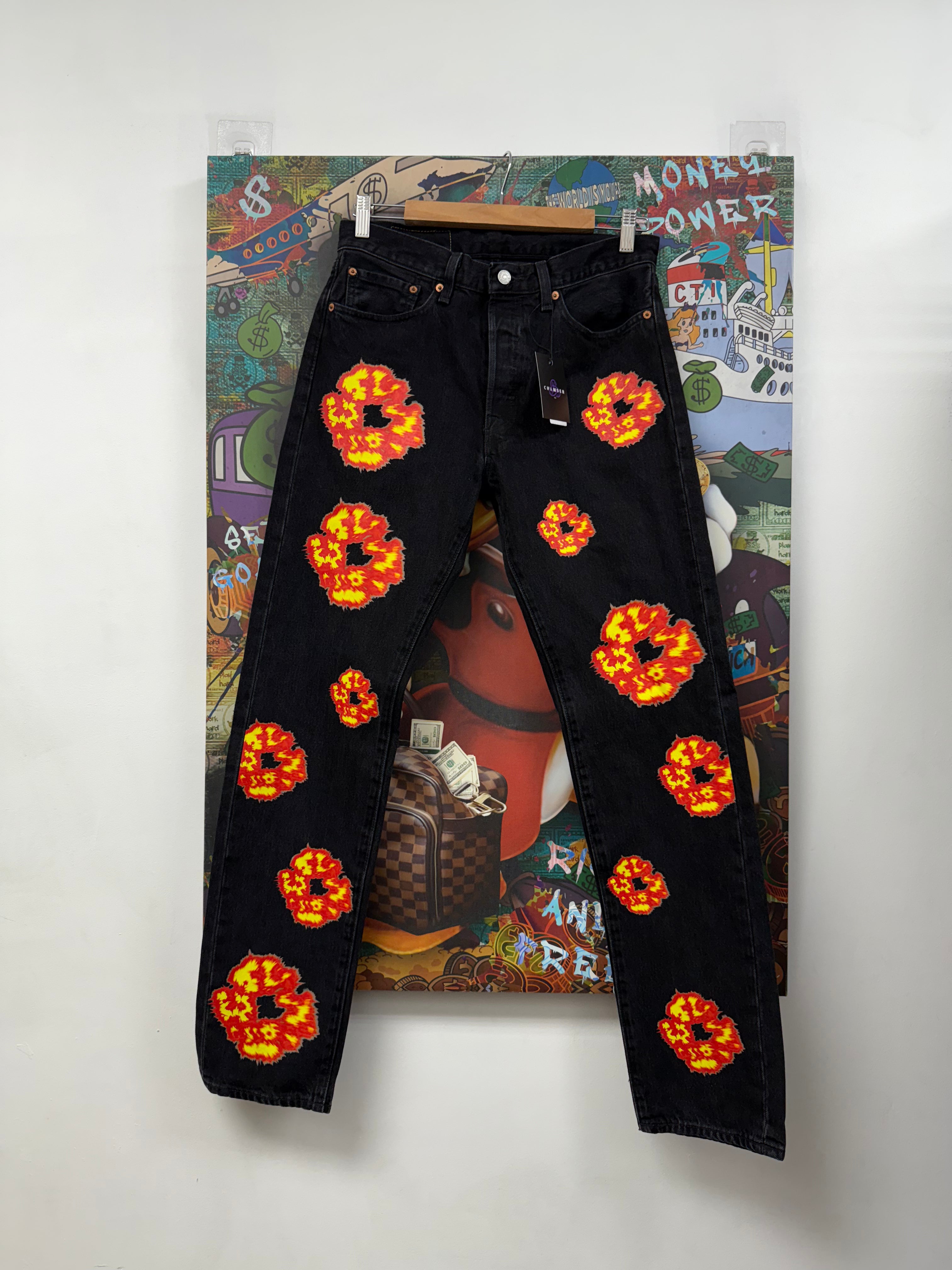 Denim Tears x Offset Black Cotton Wreath Jeans