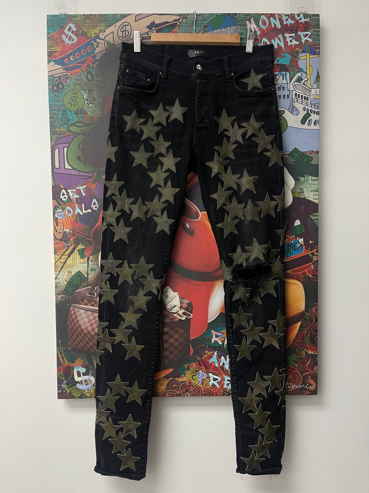 Amiri Black Camo Chemist Jeans