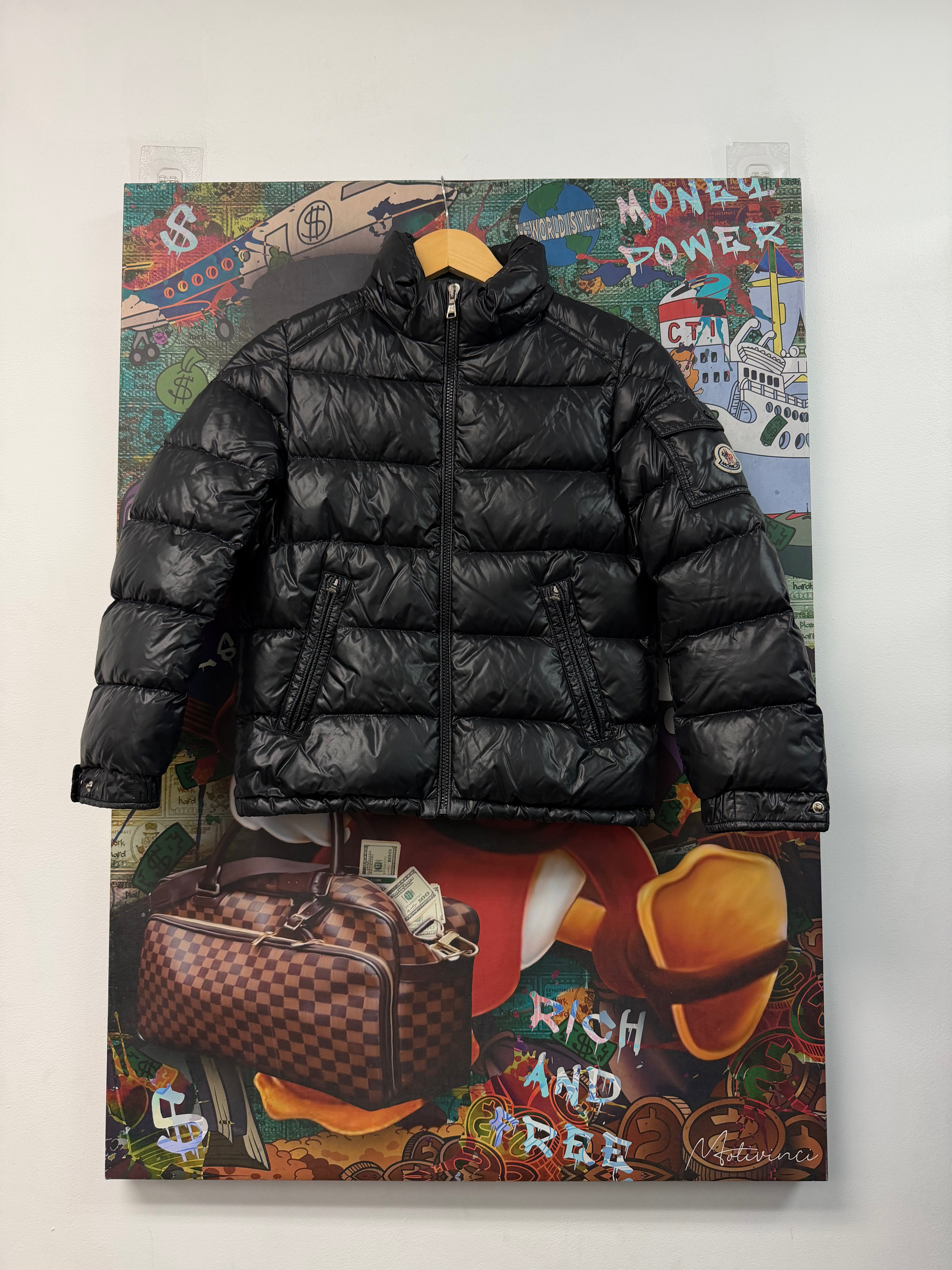 Moncler Puffer Jacket Black Used 14 Anni