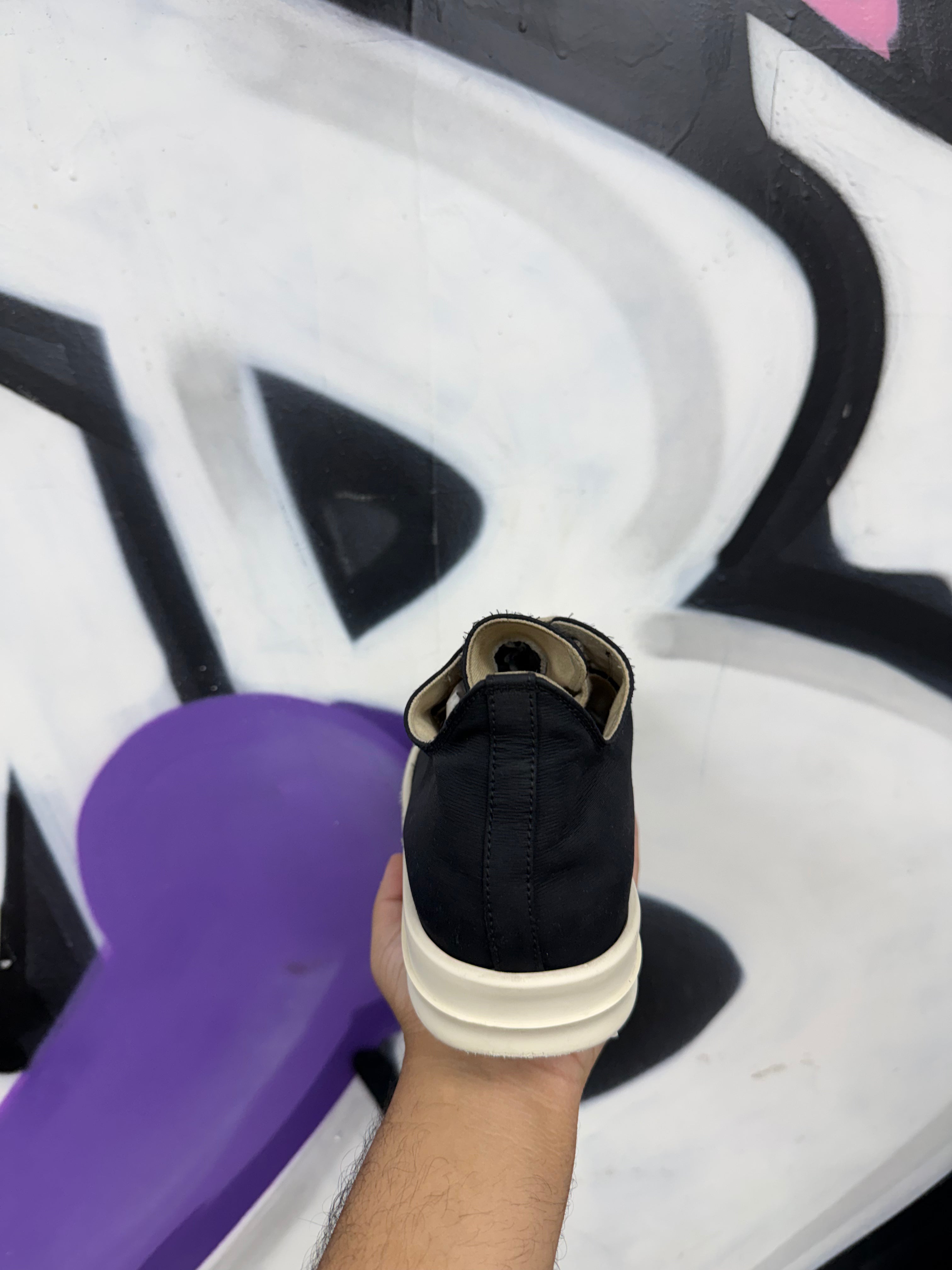 Rick Owens Black & Milk 'DKSHDW' Nylon Ramone Low Sneakers