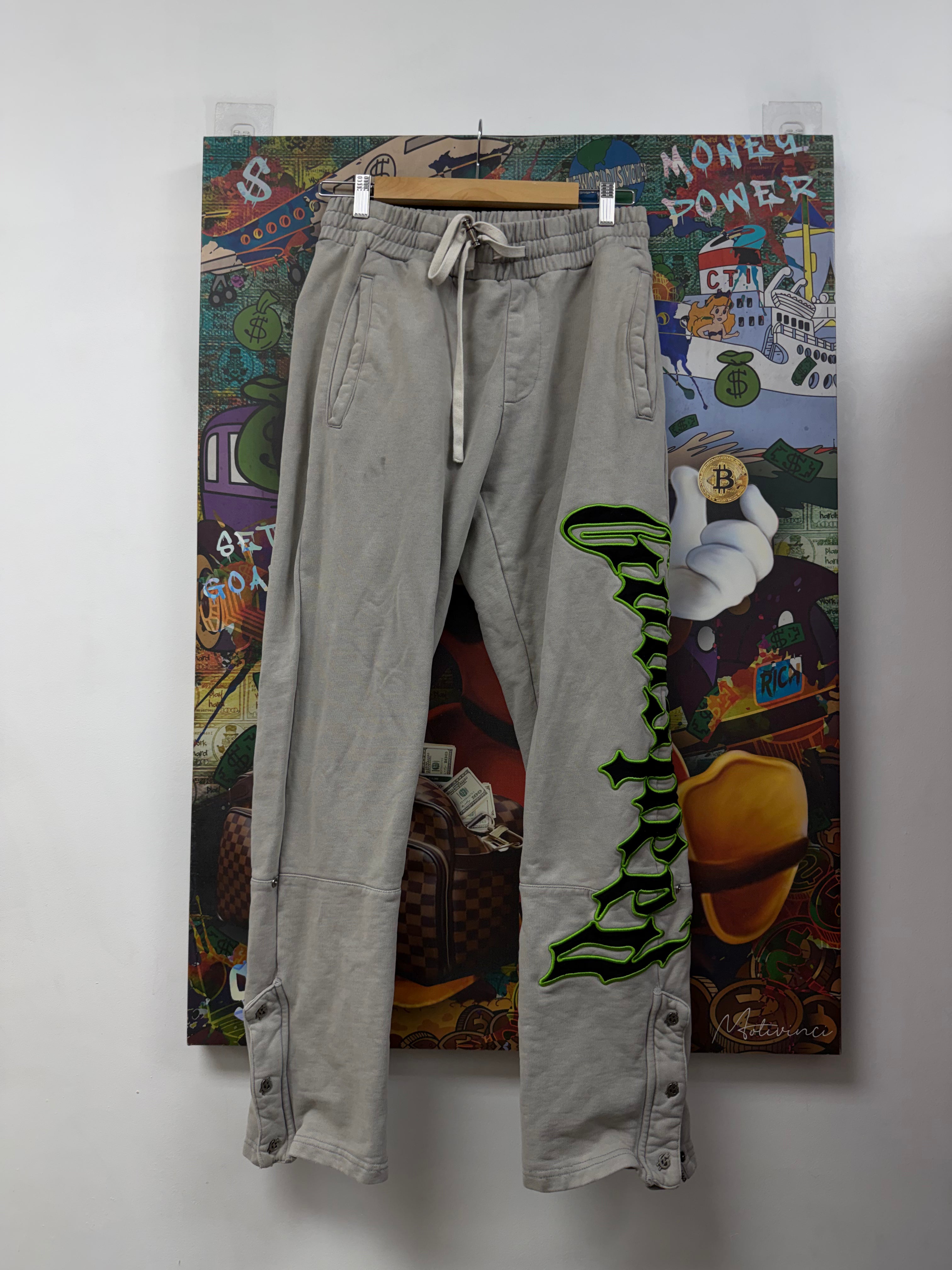 Godspeed Grey Black Green Outline Sweats