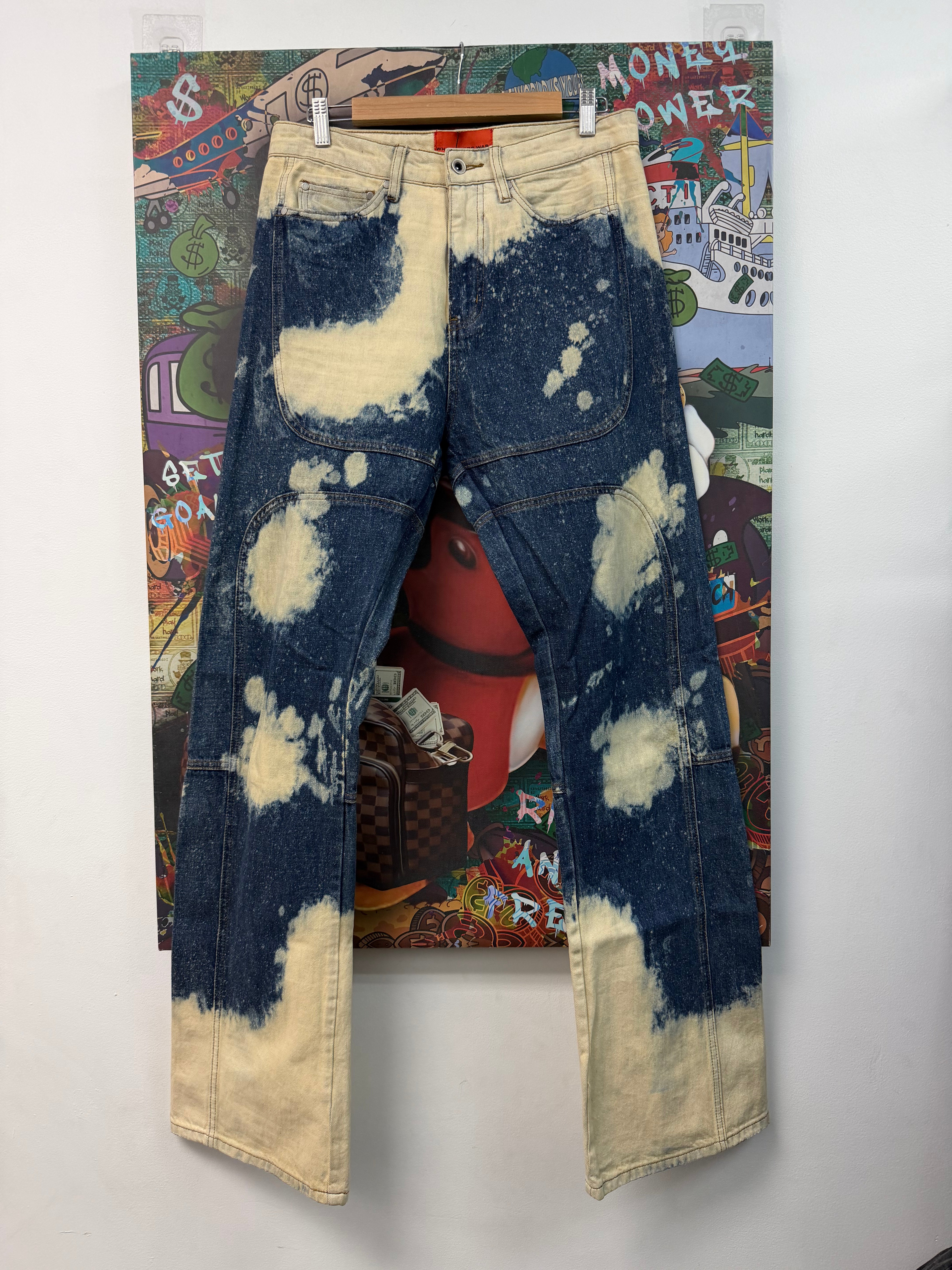 Who Decides War Acid Wash Blue Plain Jeans