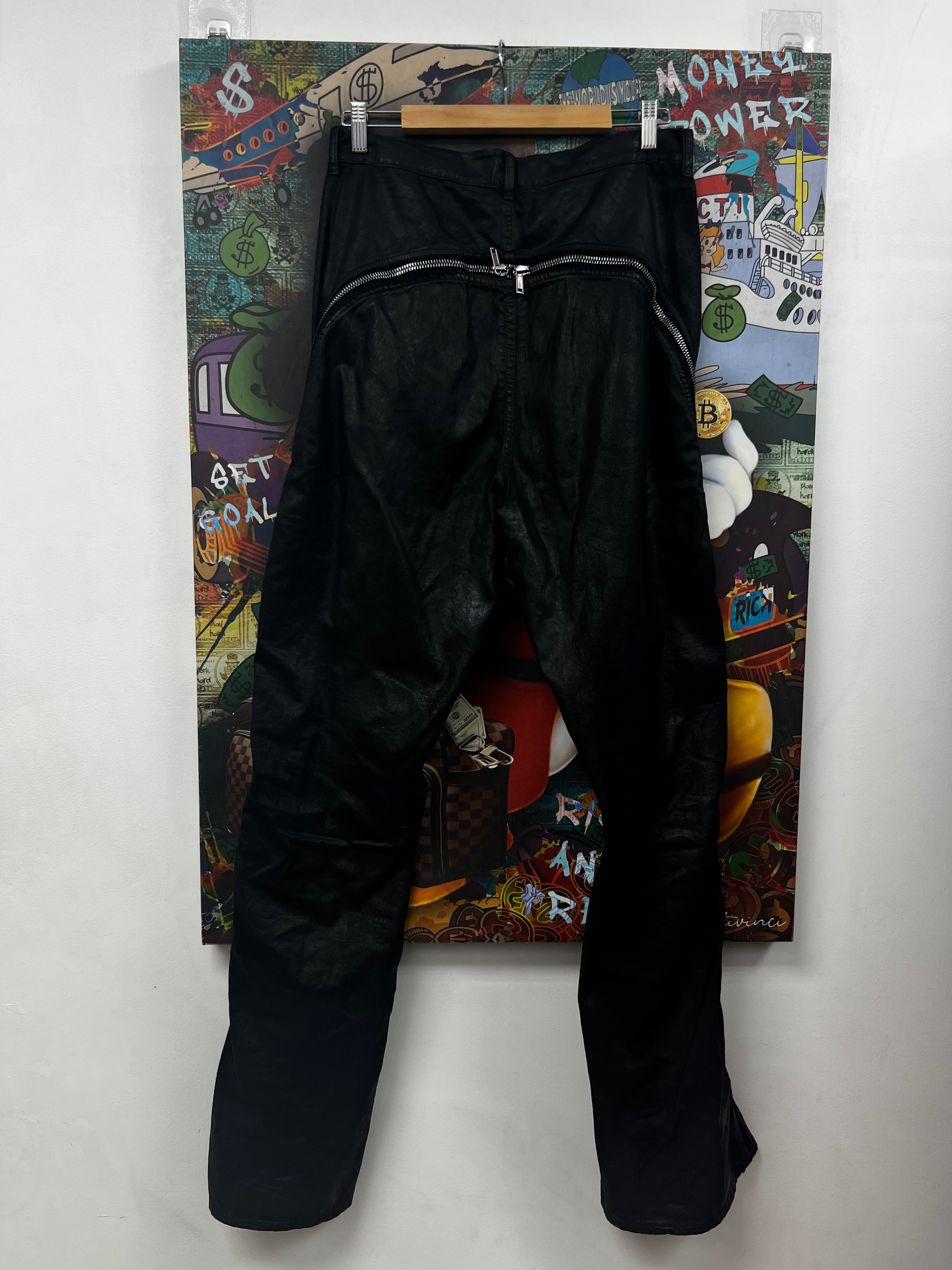 Rick Owens Black Waxed Bolan Jeans