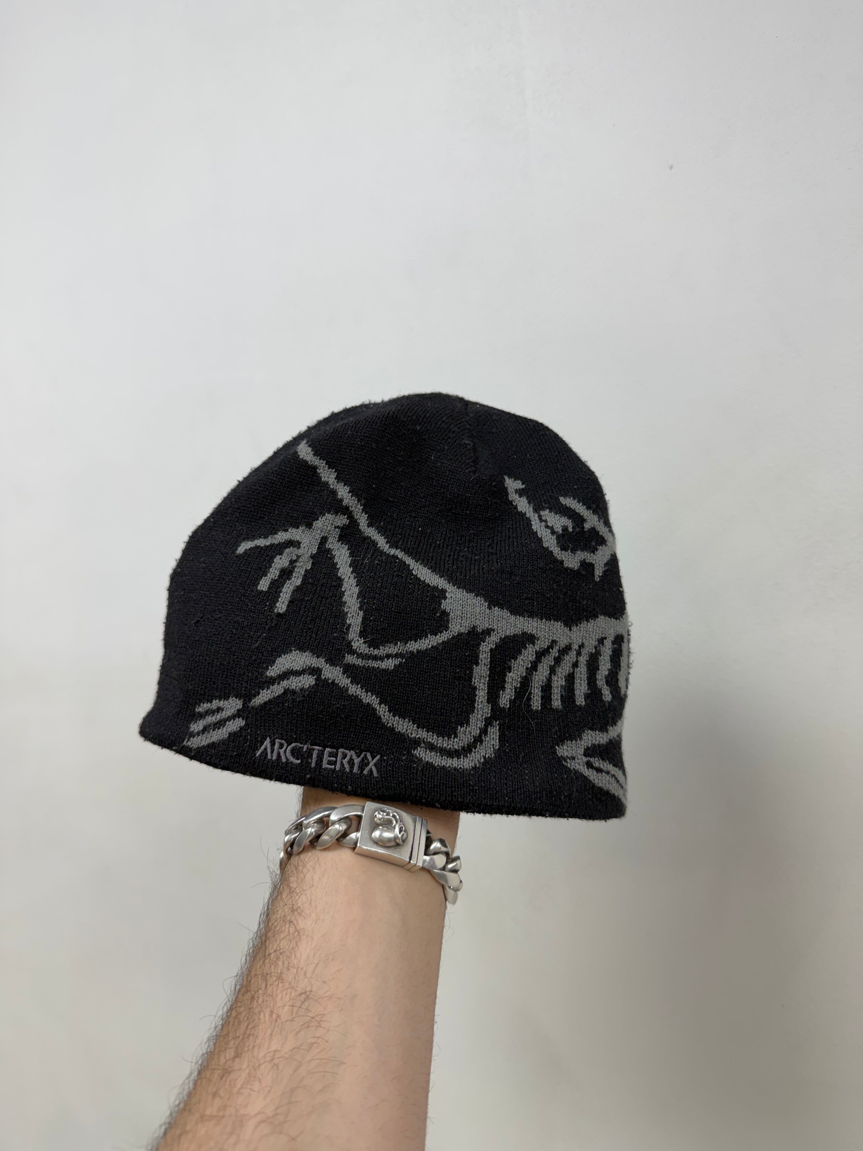 Arcteryx Black Grey Skeleton Beanie