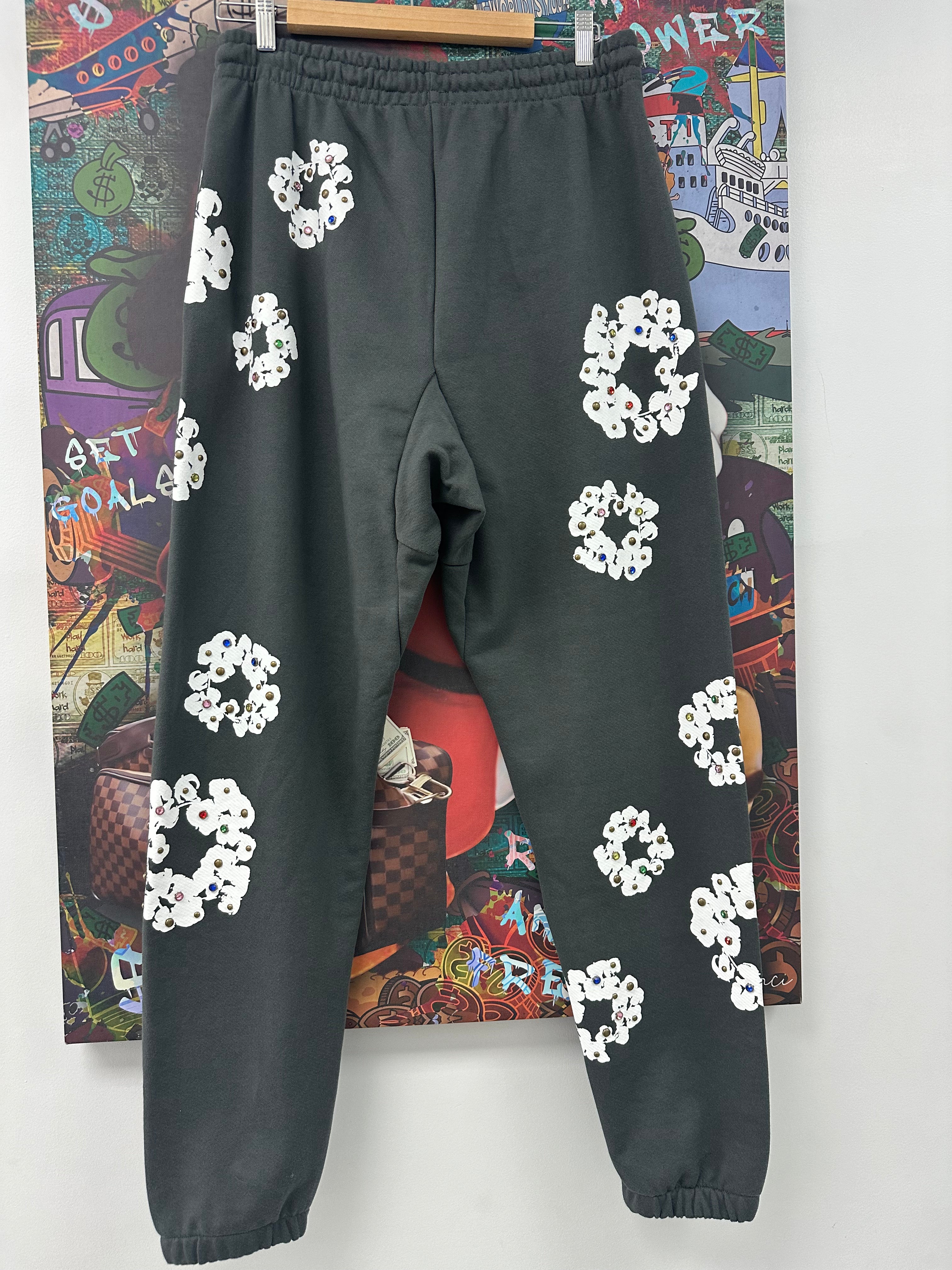 Denim Tears Rhinestone Cotton Wreath Sweats