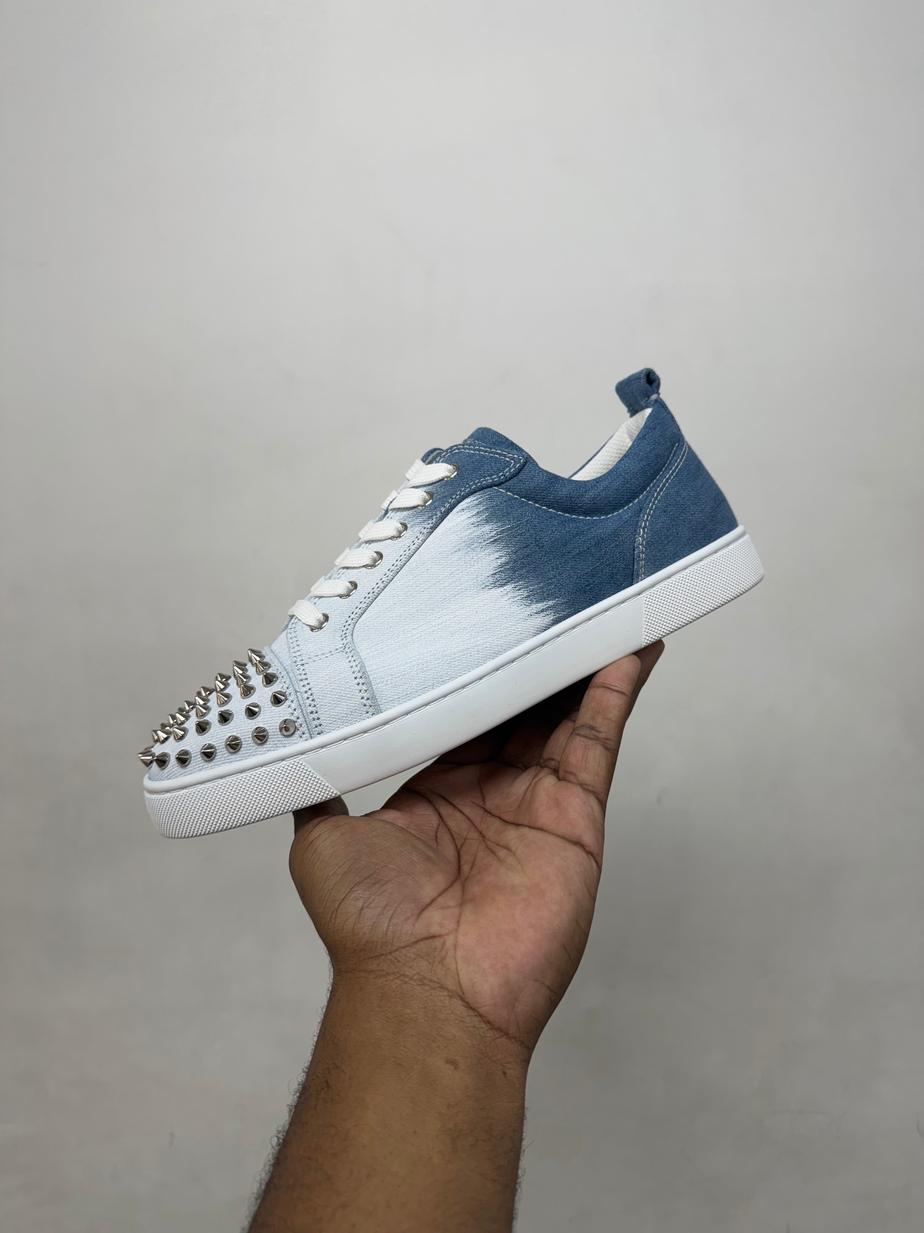 Christian Louboutin Blue Fade Louis Junior Spike Sneakers