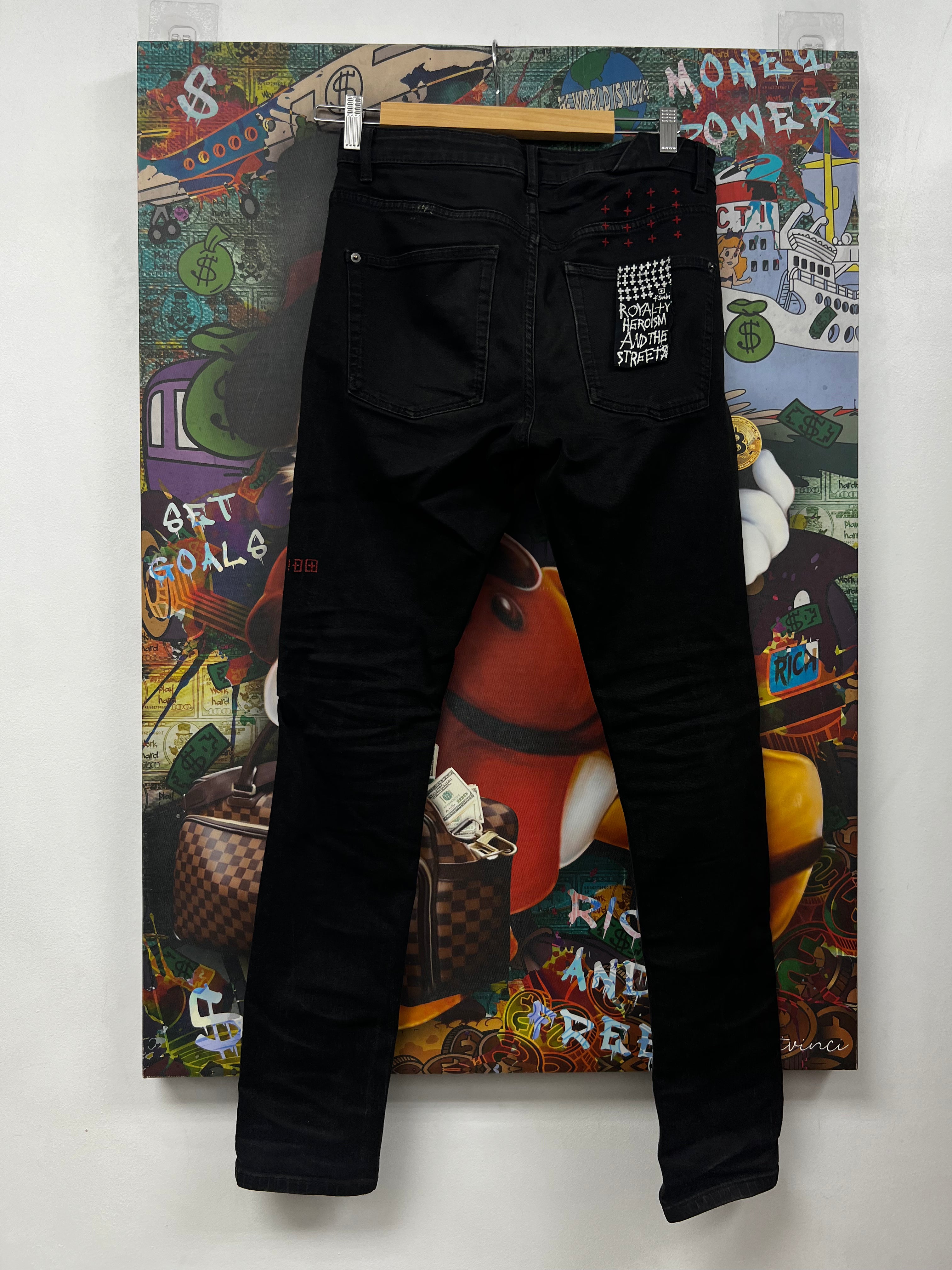 Ksubi Black Red Plain Jeans