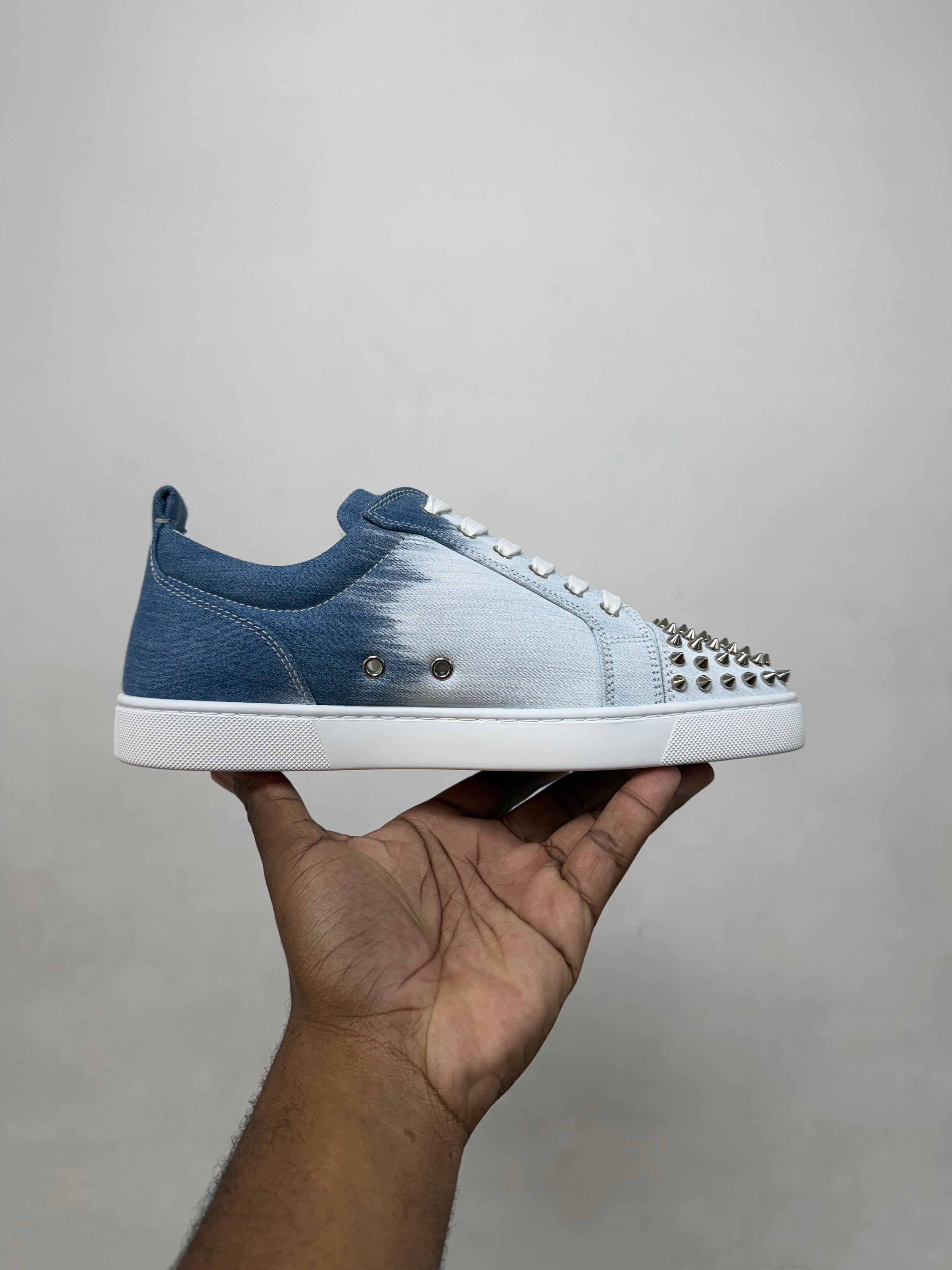 Christian Louboutin Blue Fade Louis Junior Spike Sneakers