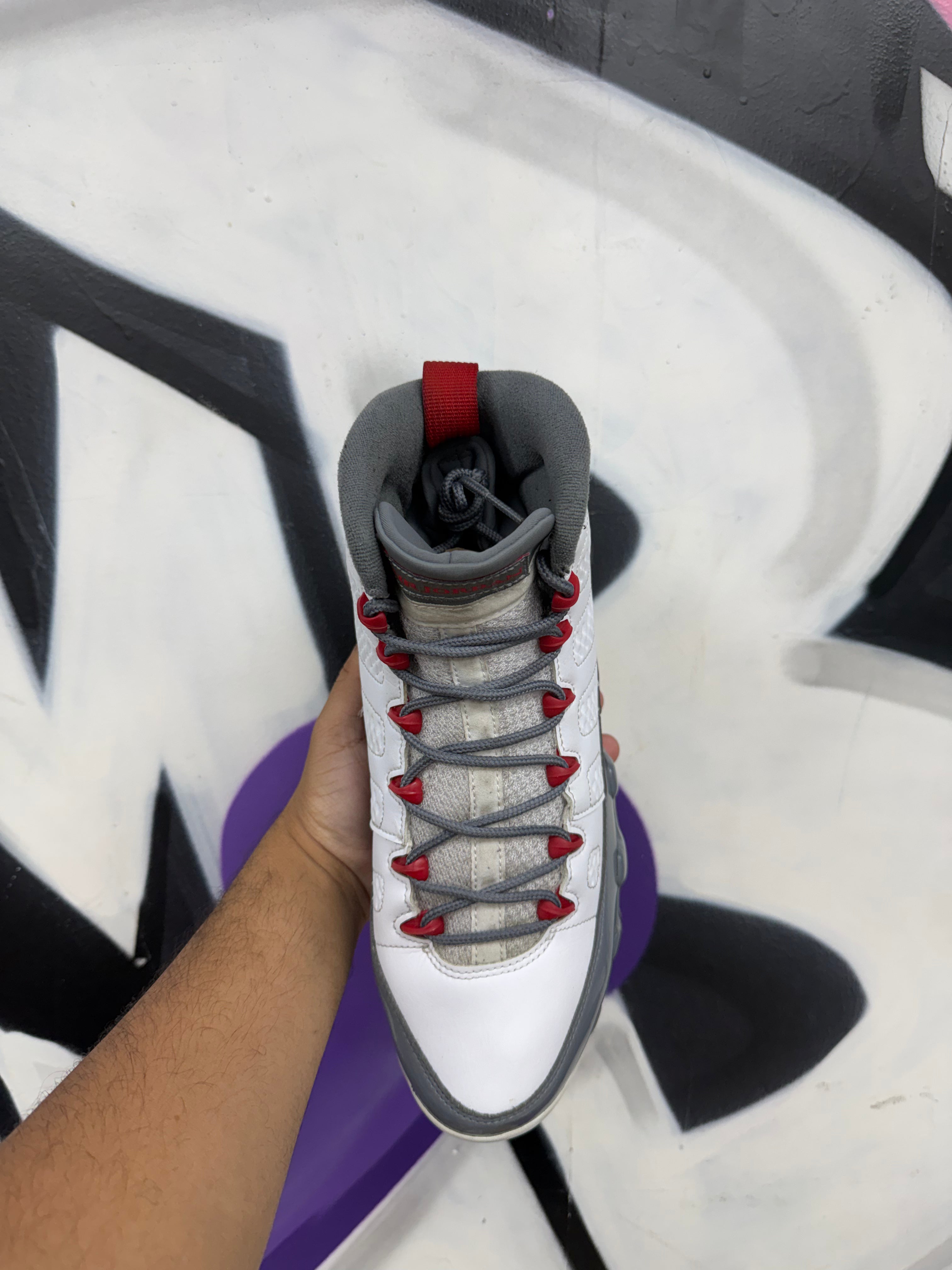 Jordan 9 Fire Red Cool Grey Sneakers