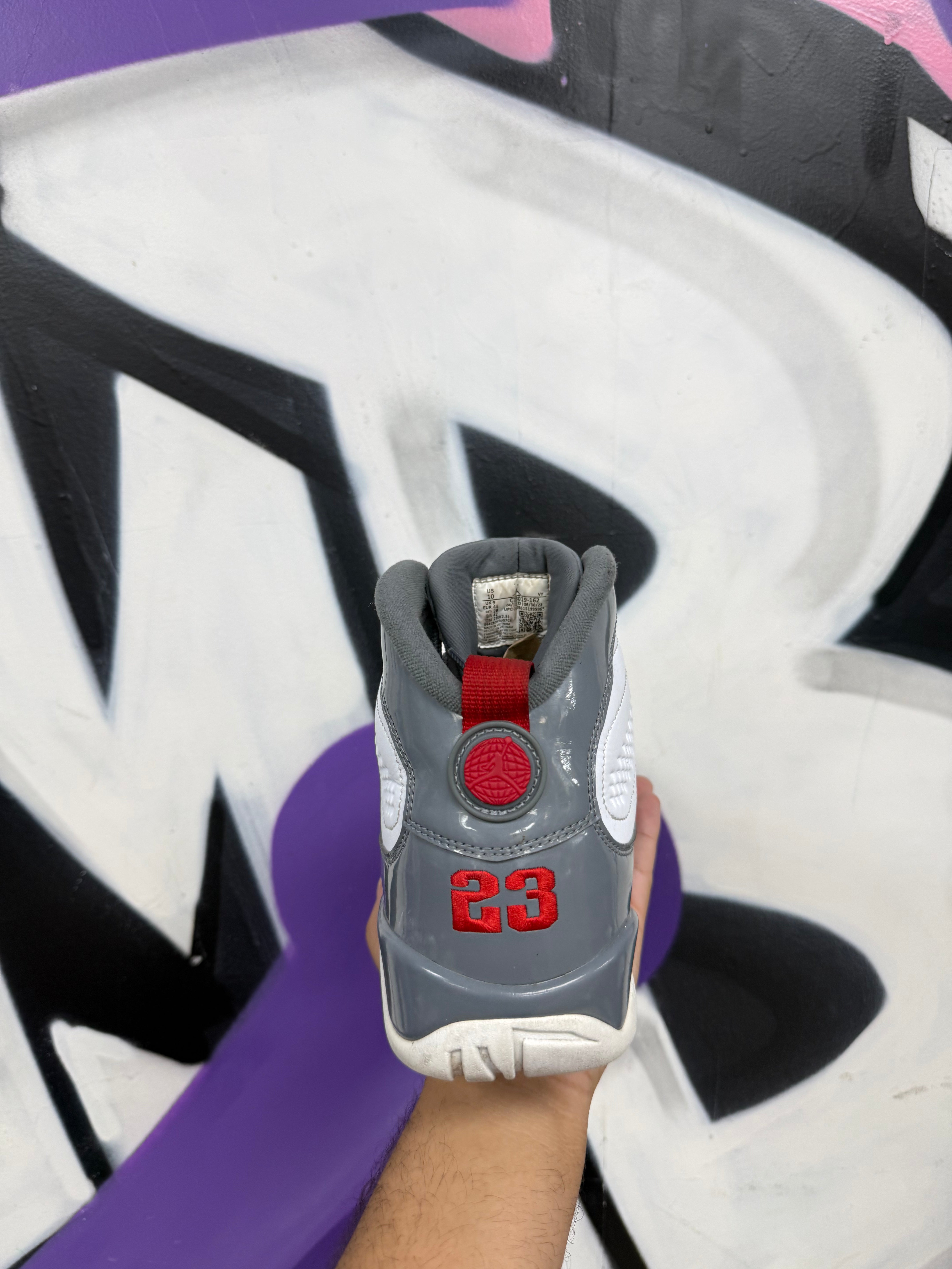 Jordan 9 Fire Red Cool Grey Sneakers