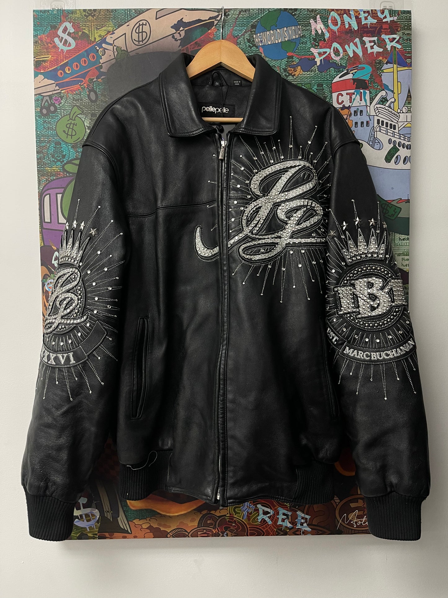 Pelle Pelle Black Leather Studded Jacket