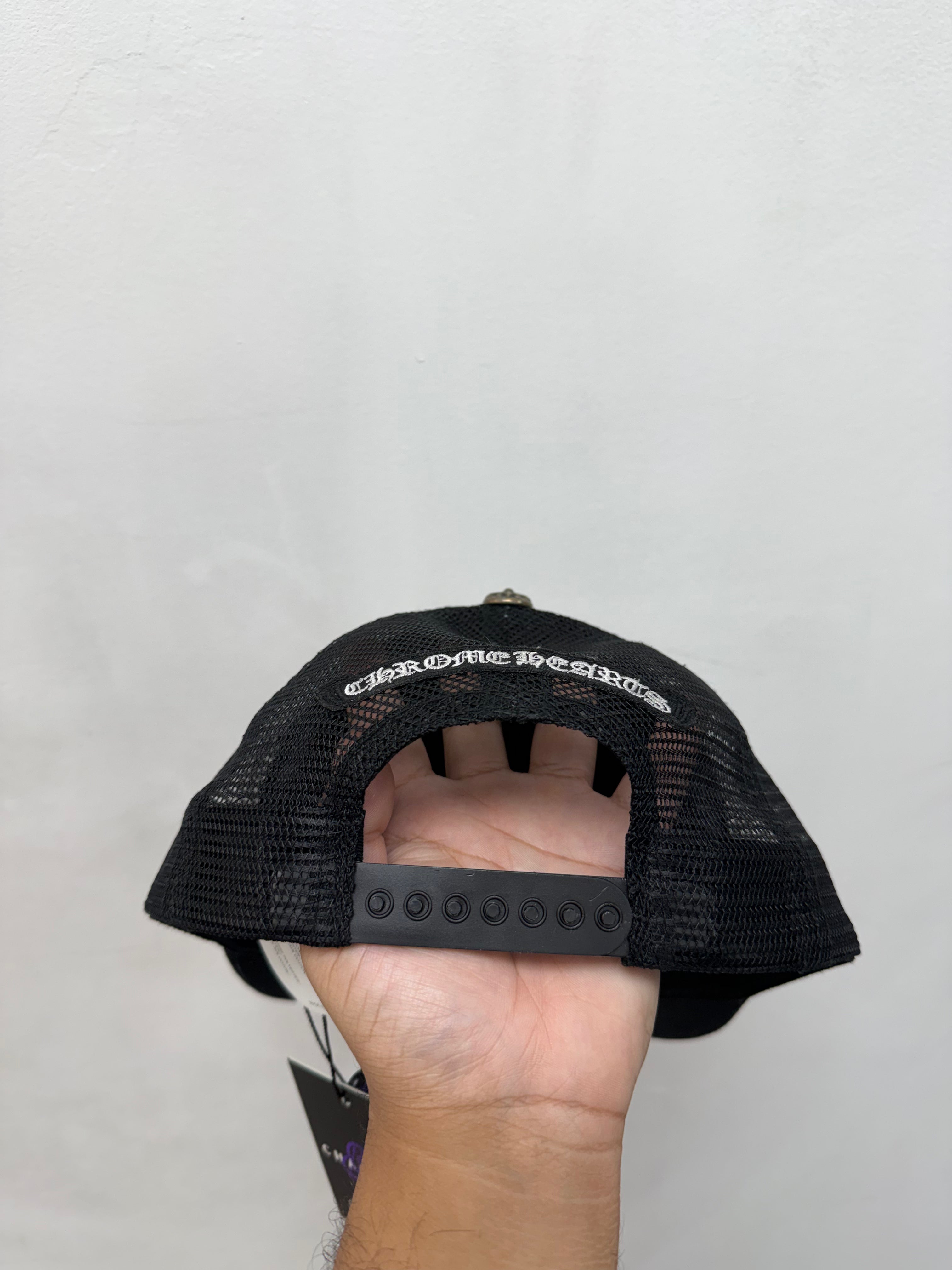 Chrome Hearts Black Orange Cemetery Trucker Hat