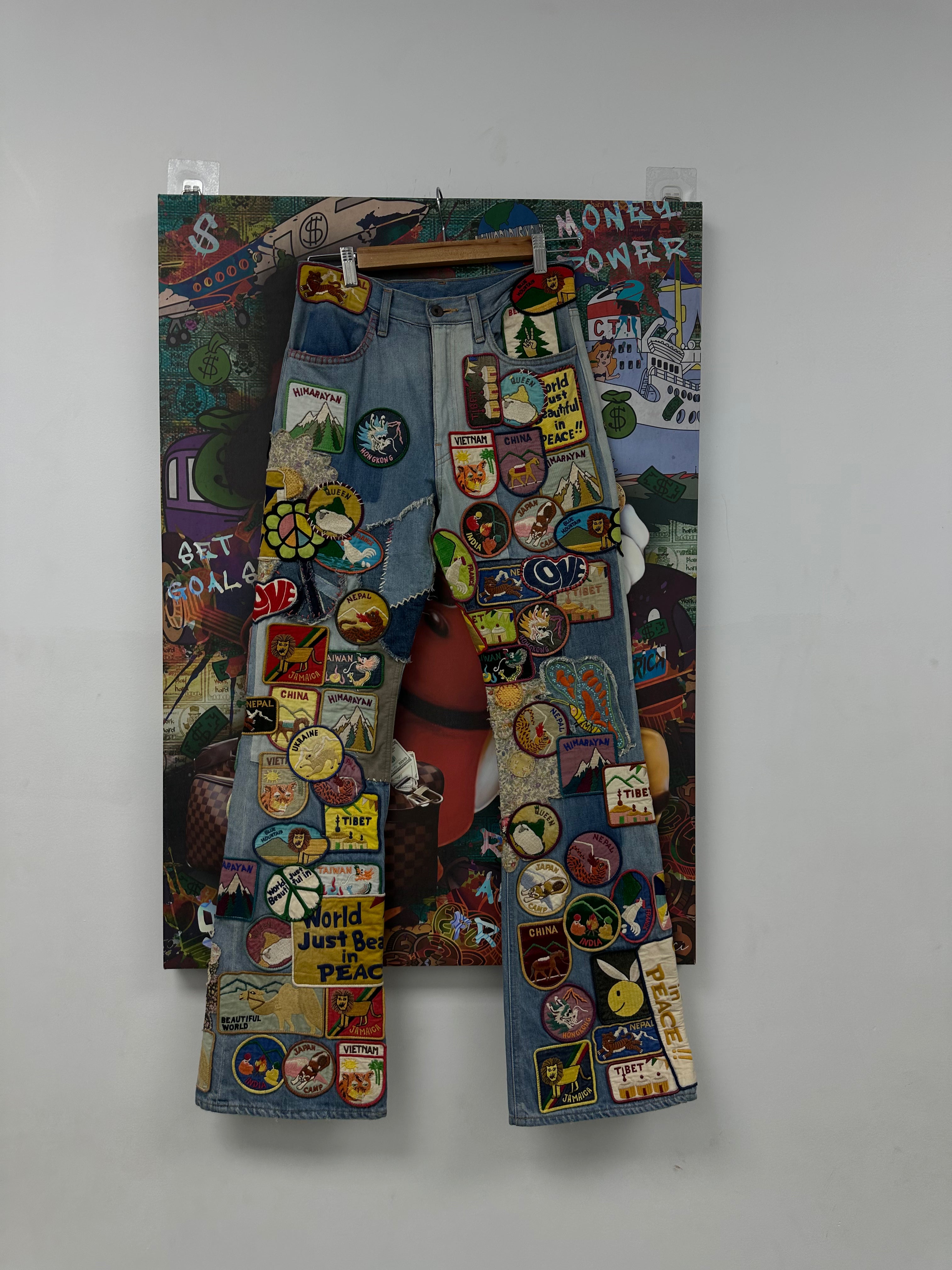 Kapital Flooded Patchwork Flared Jeans New 30 With Tags