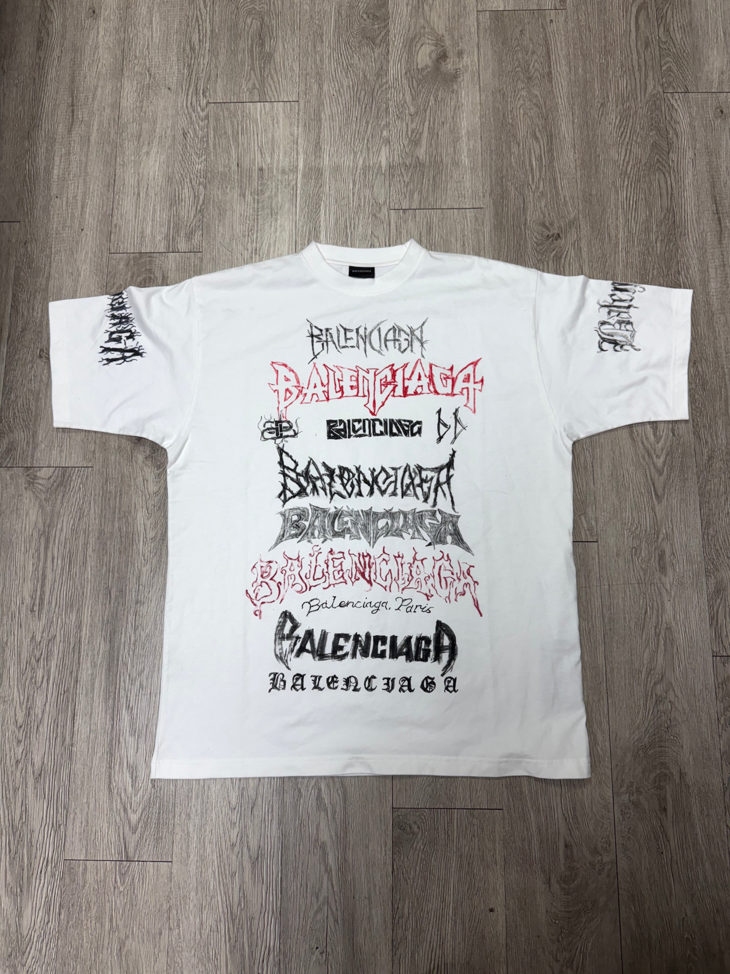 Balenciaga White DIY Metal (Conditional) Tee