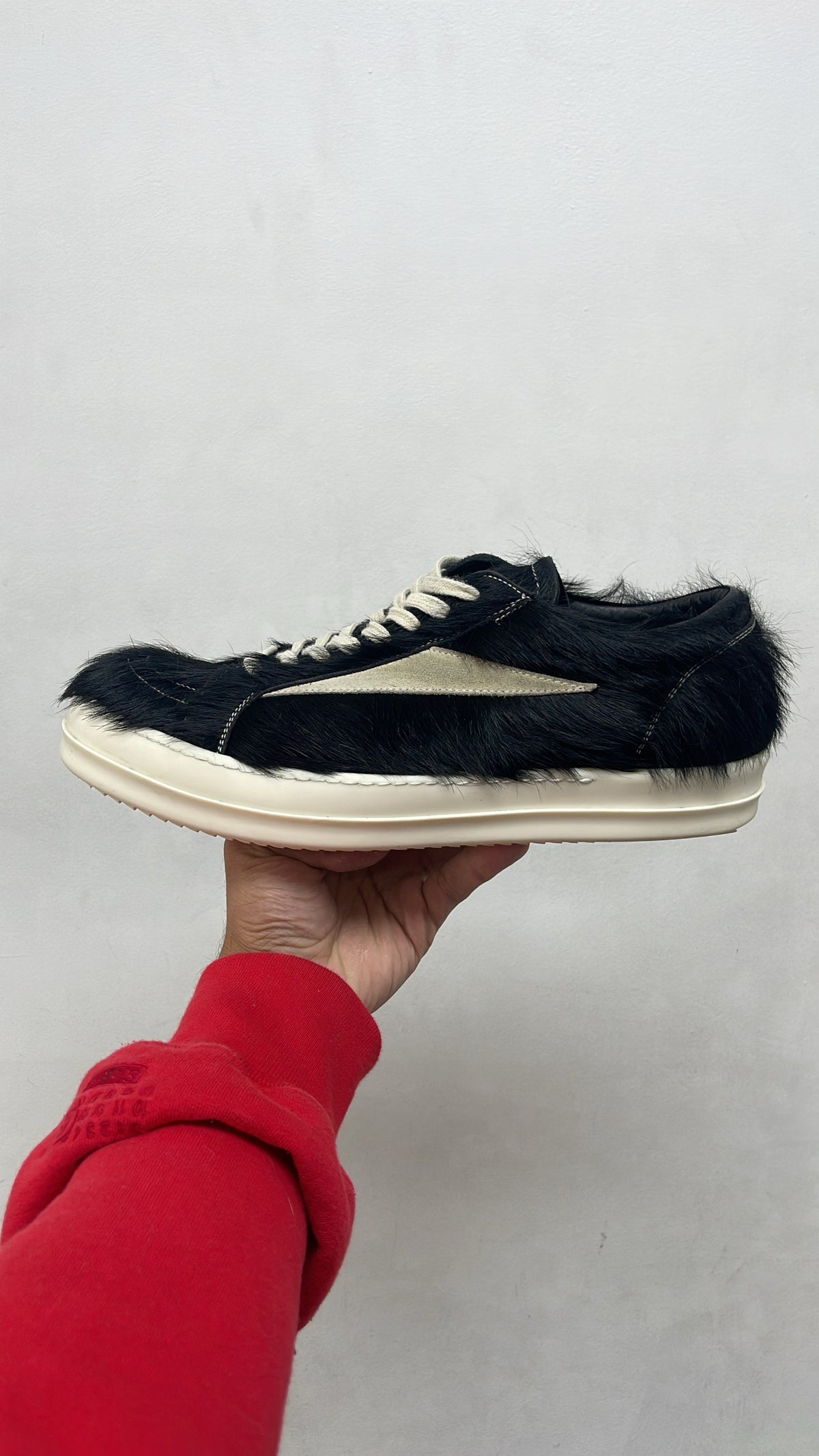 Rick Owens Black Vintage Mohair Sneakers