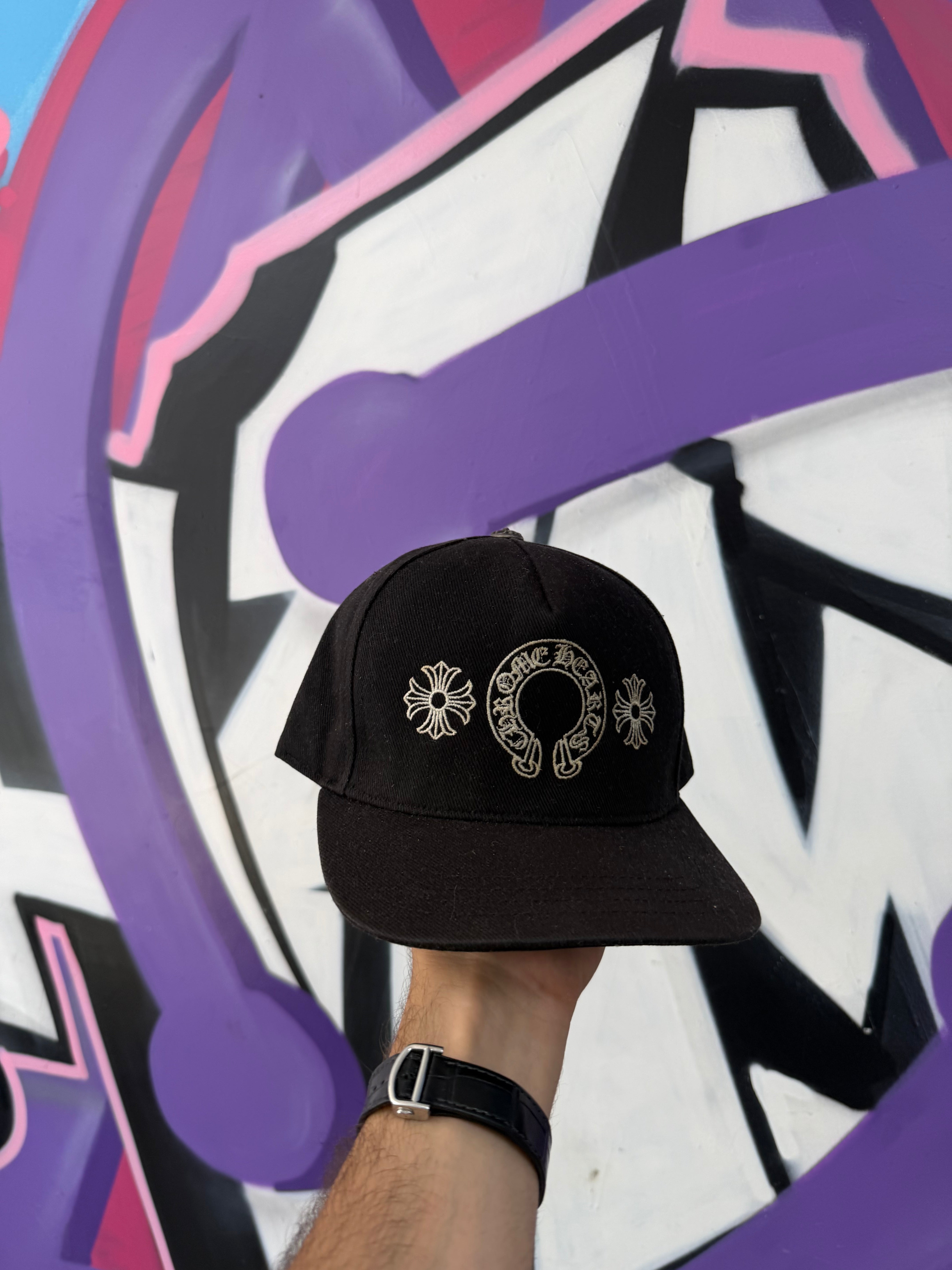 Chrome Hearts Black Horseshoe Denim Hat