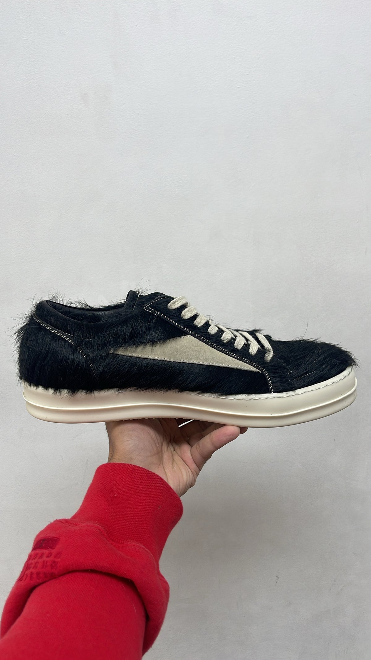 Rick Owens Black Vintage Mohair Sneakers