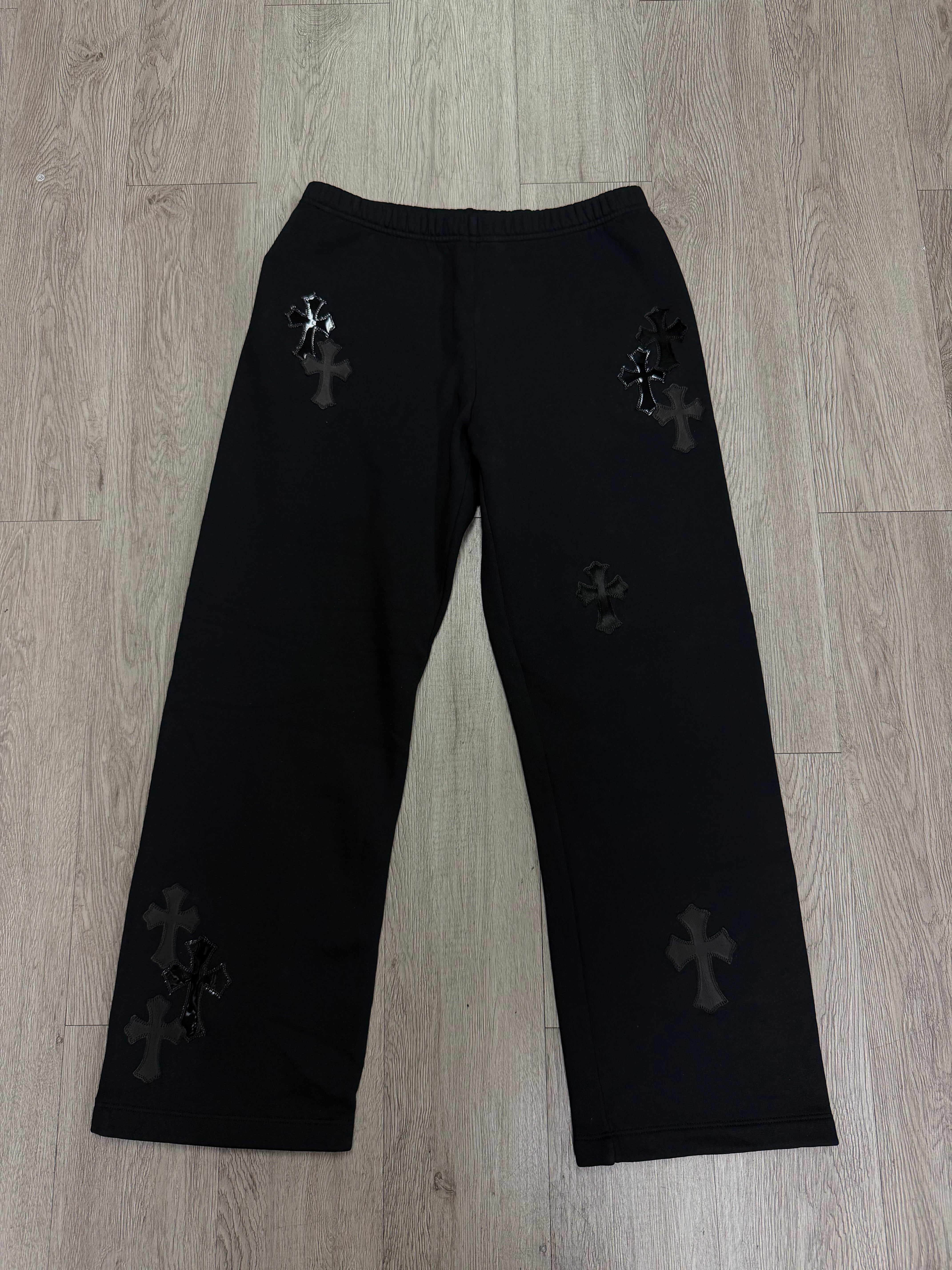 Chrome Hearts Black Pony Hair Cemetery Patch Sweats