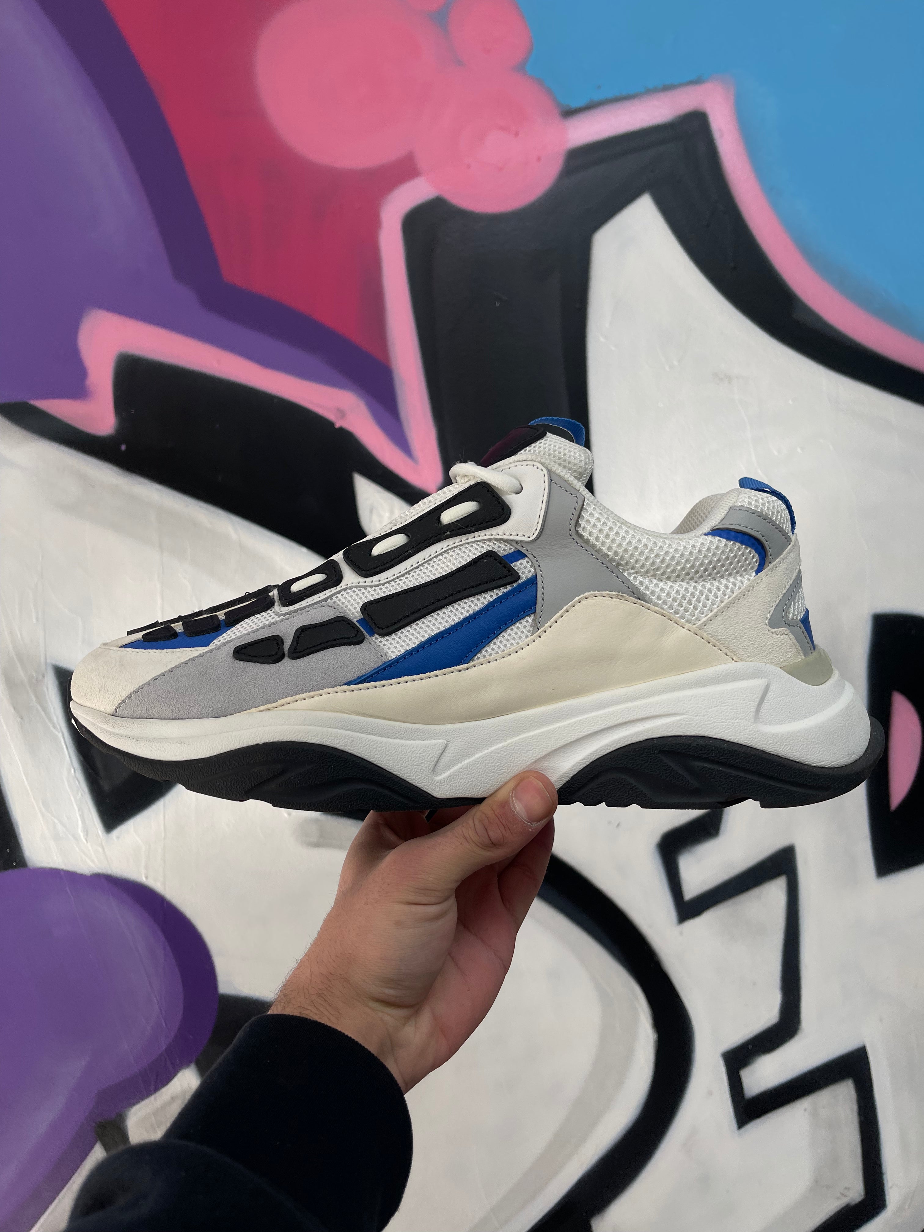 Amiri Blue White Bone Runner Sneakers