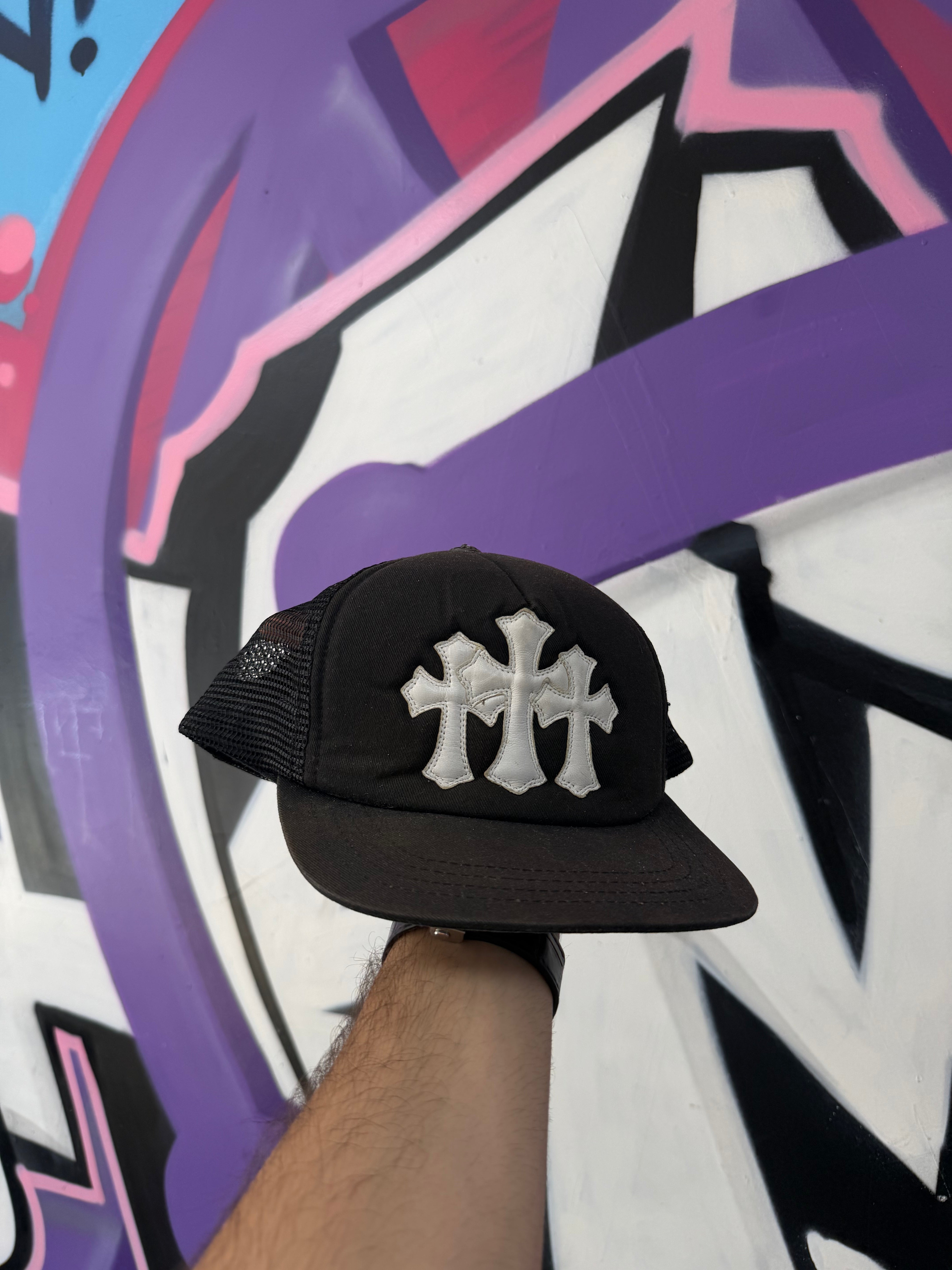 Chrome Hearts Black White Cemetery Trucker Hat