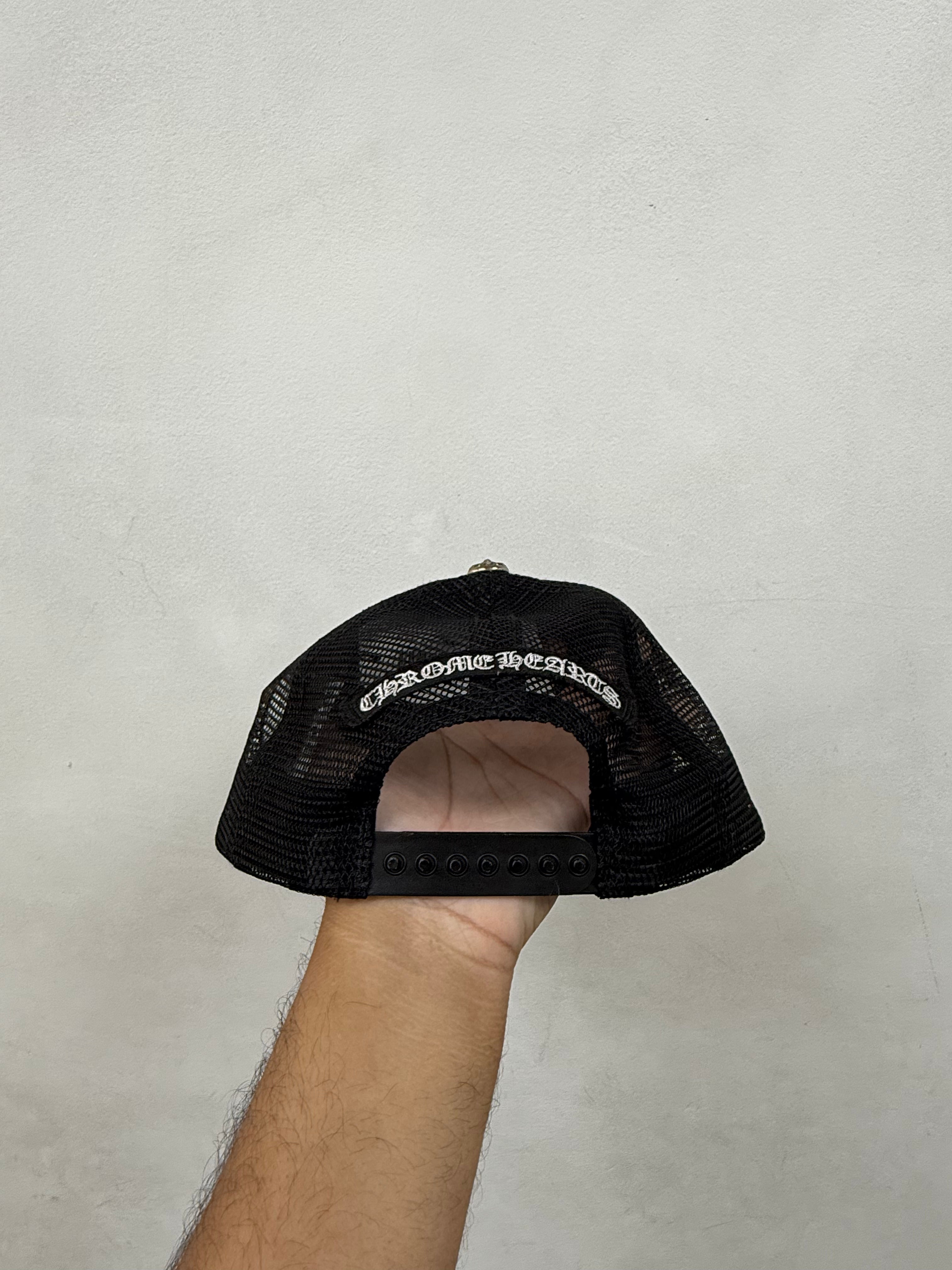 Chrome Hearts Black Cream Pony Hair Trucker Hat