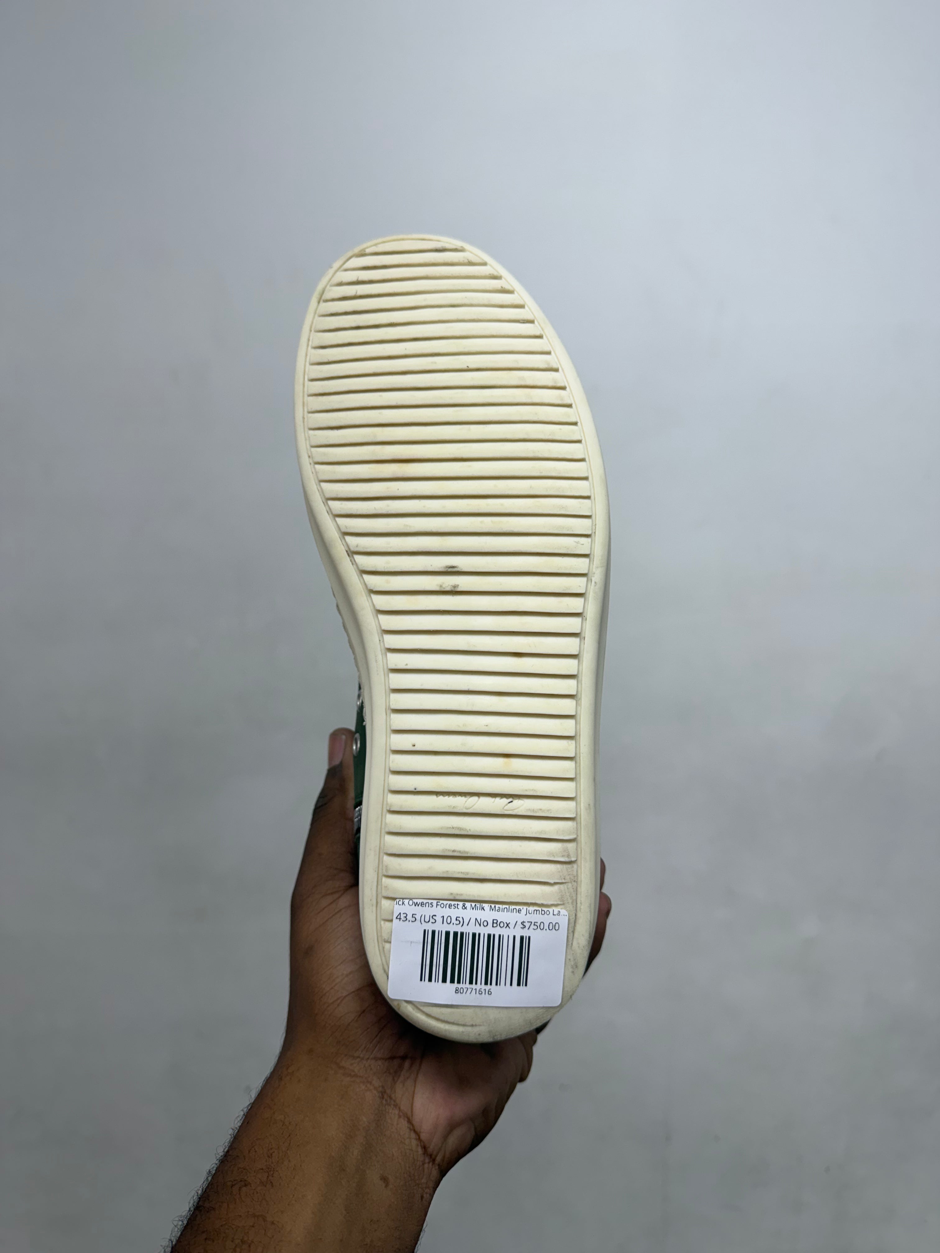 Rick Owens Forest & Milk 'Mainline' Jumbo Lace Ramone High Sneakers