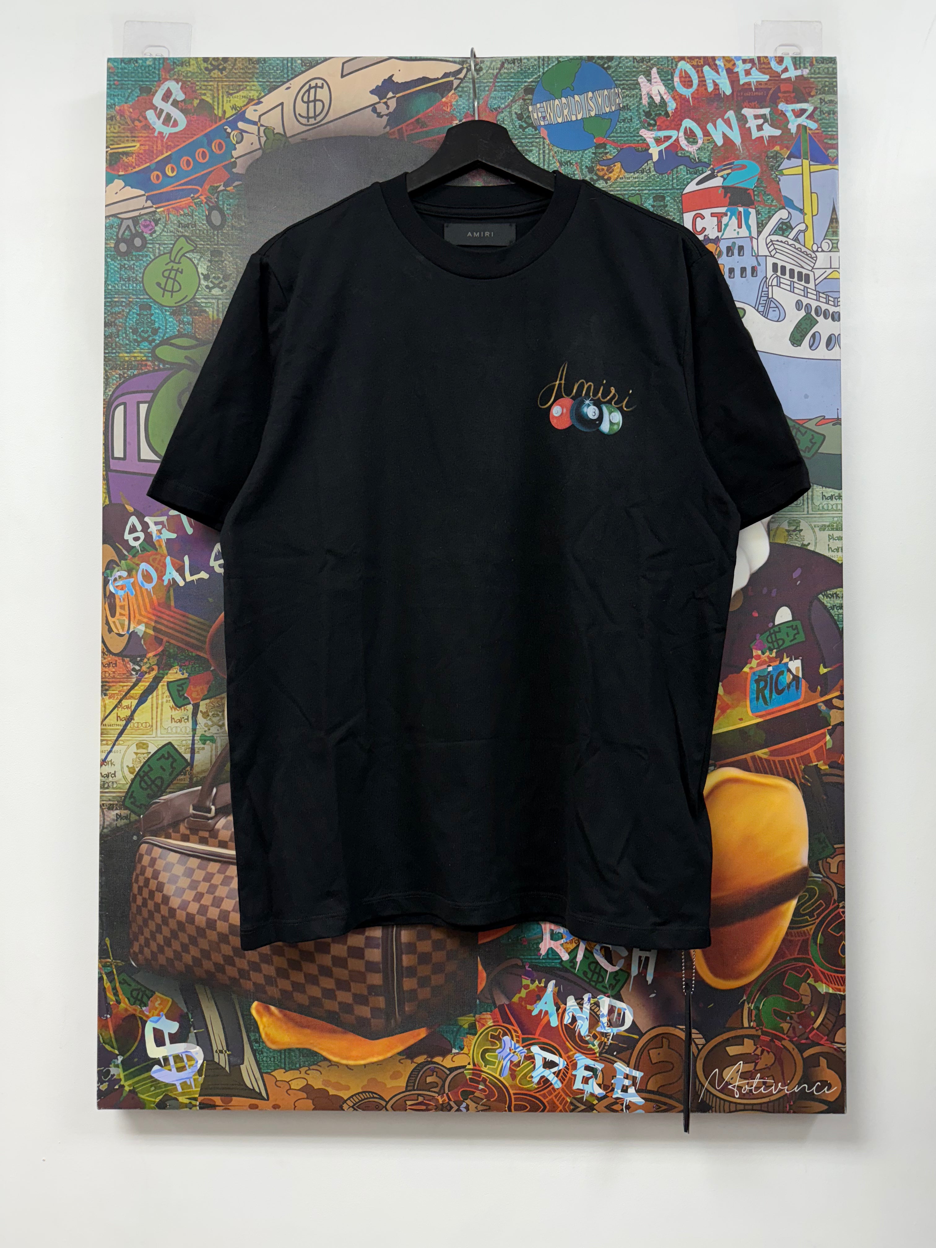 Amiri Black Pool Cue Tee