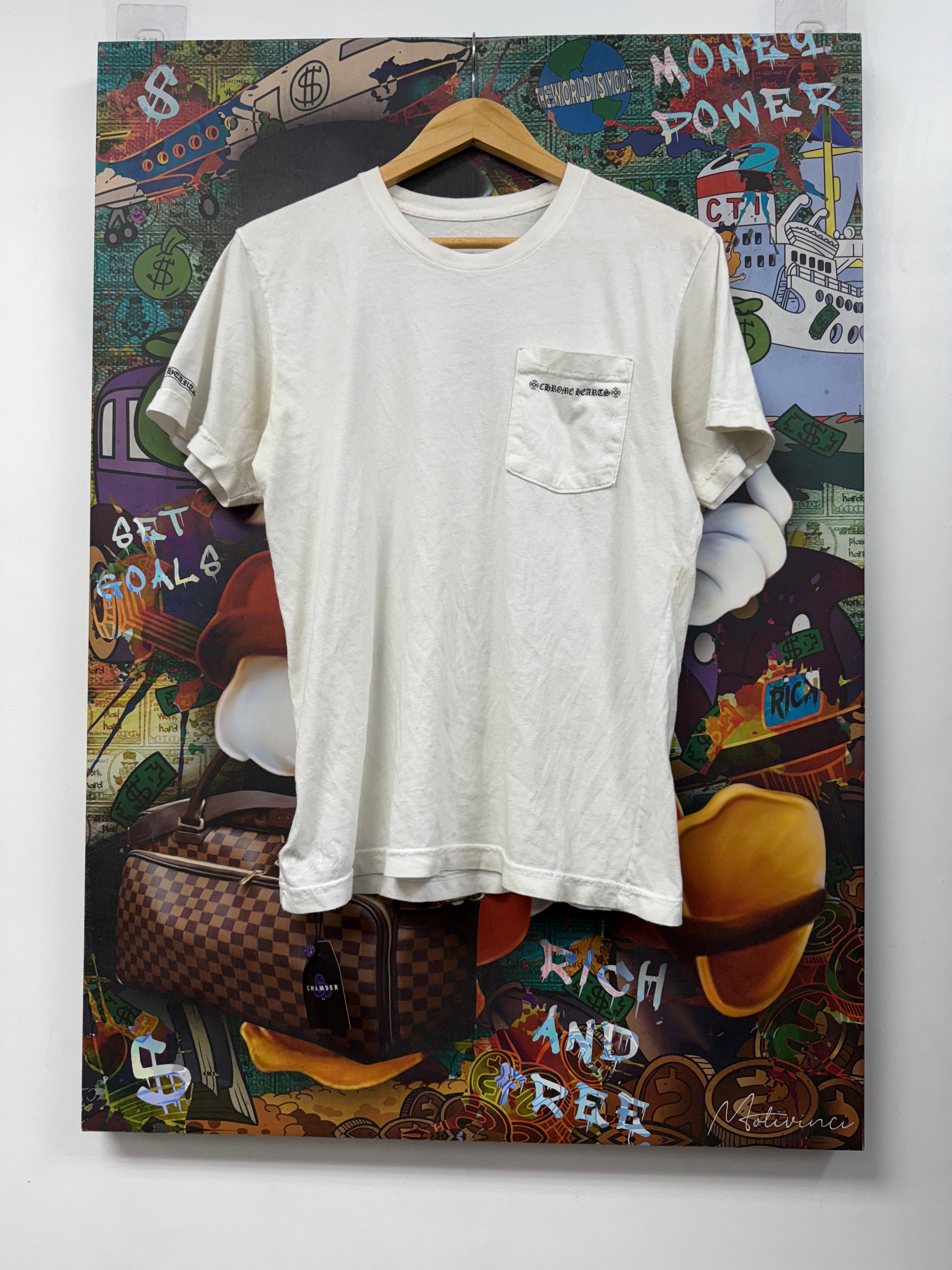 Chrome Hearts White Black Cemetery Spine Track Tee