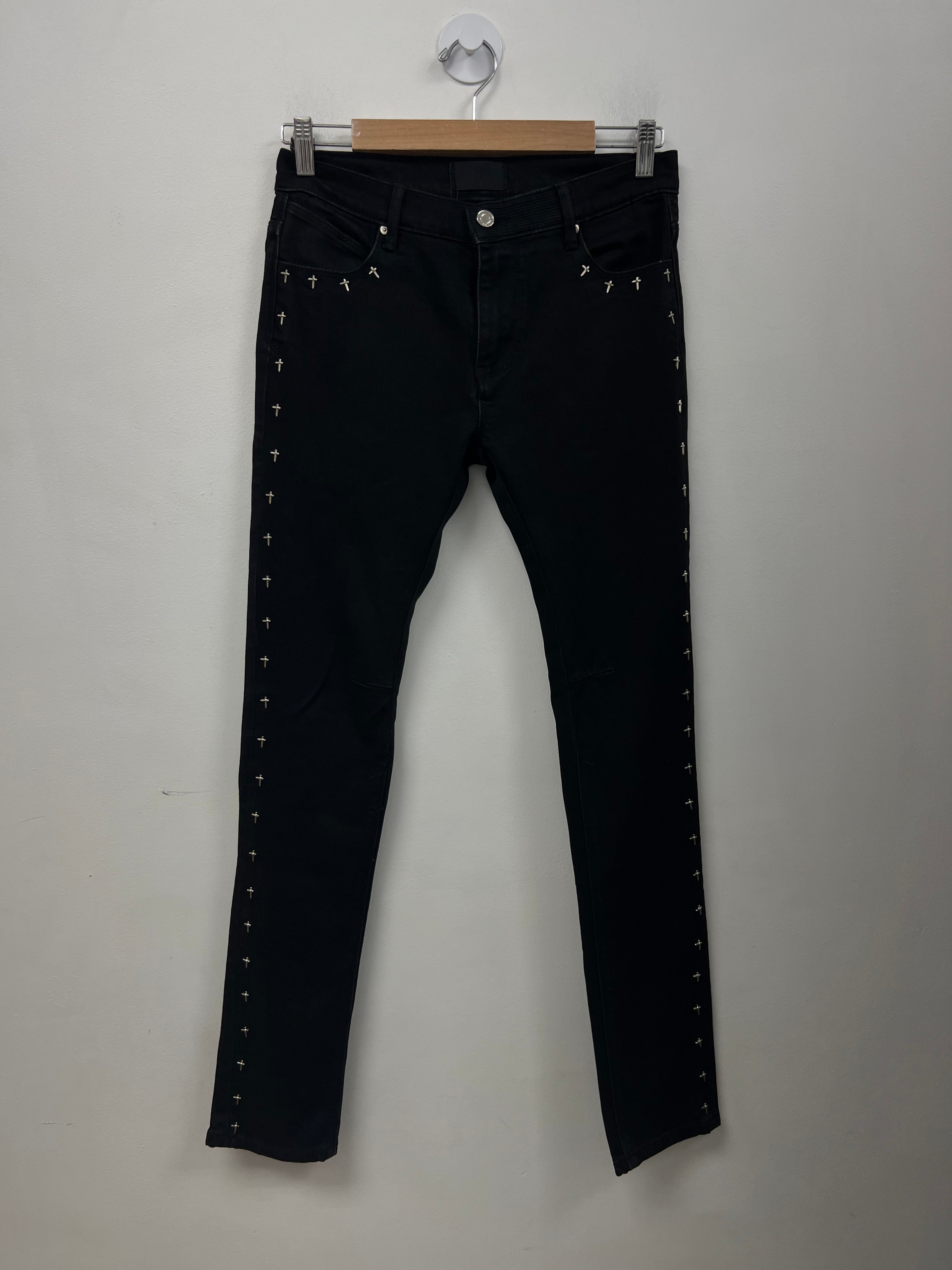 RTA Black Silver Cross Jeans