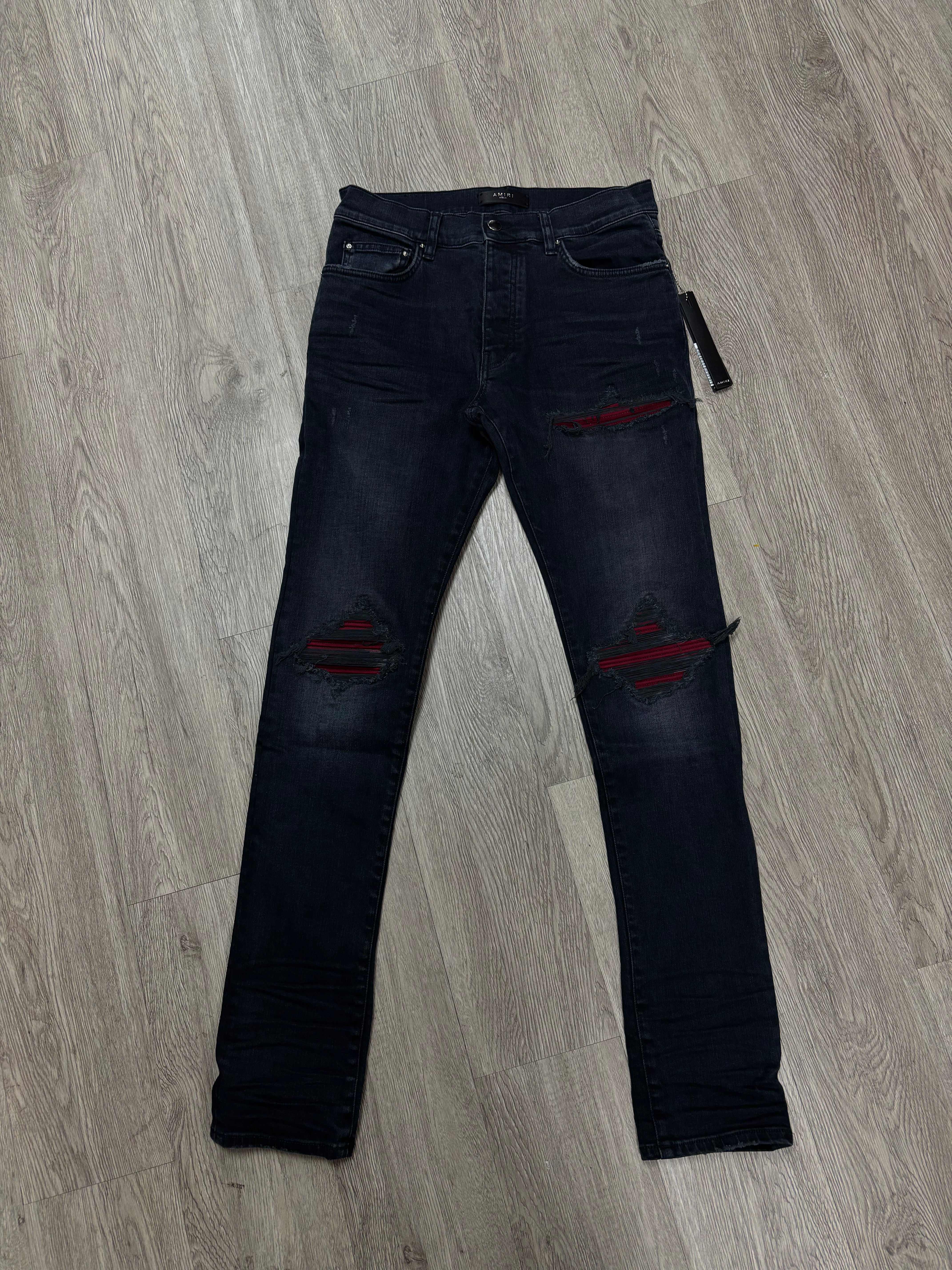 Amiri MX1 Red Patch Navy Jeans