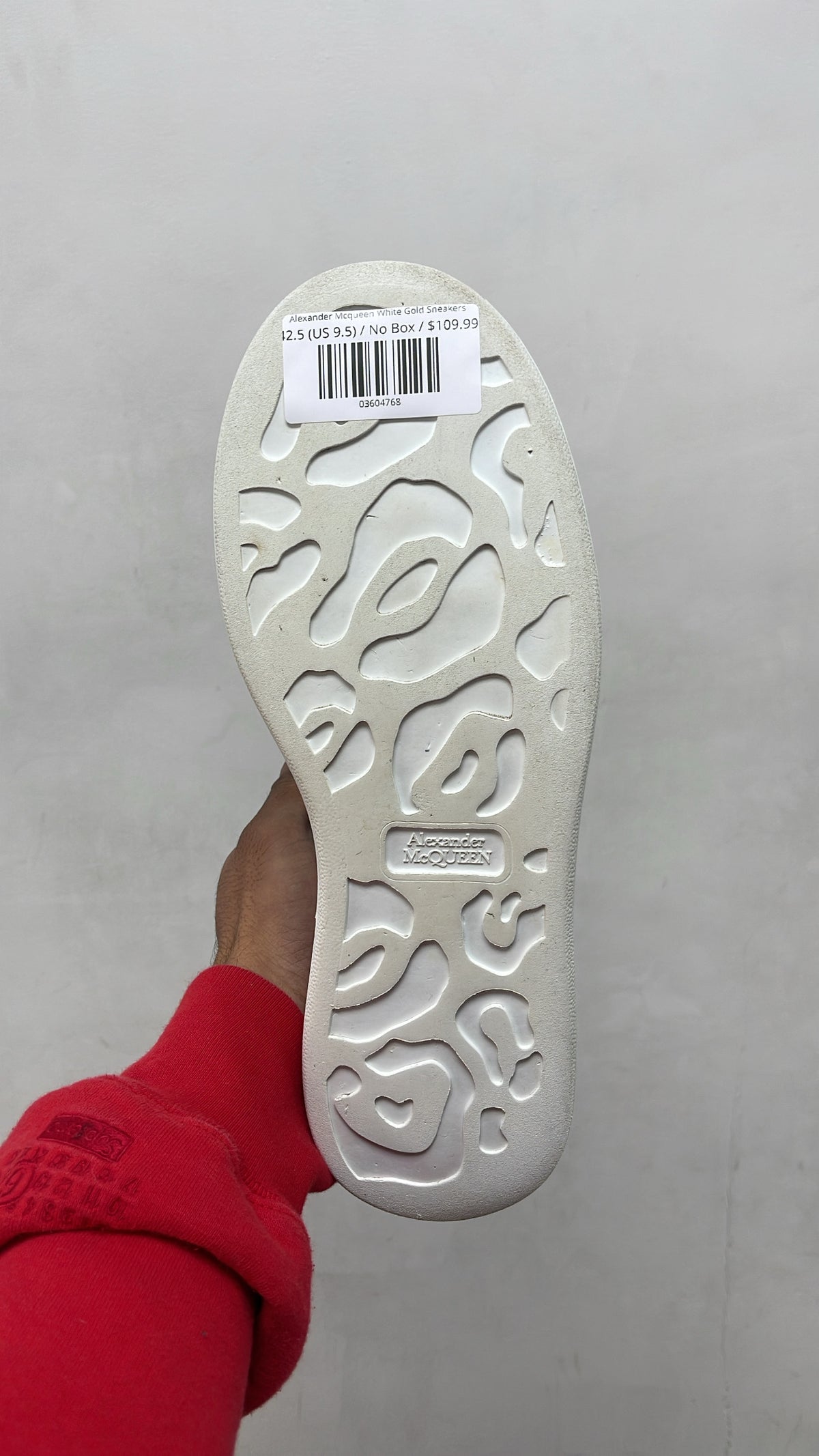 Alexander Mcqueen White Gold Sneakers
