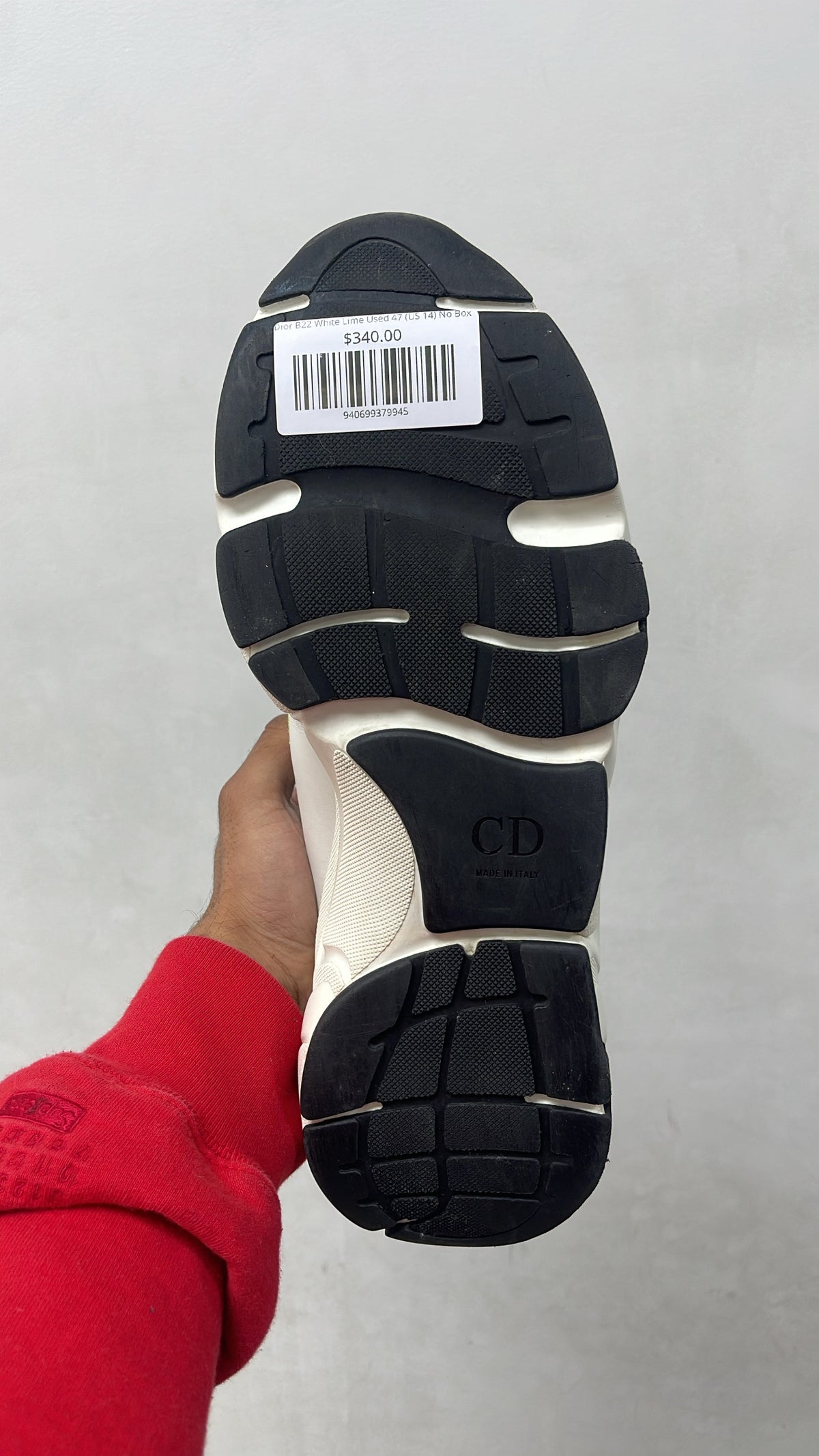 Dior B22 White Lime Used 47 (US 14) No Box