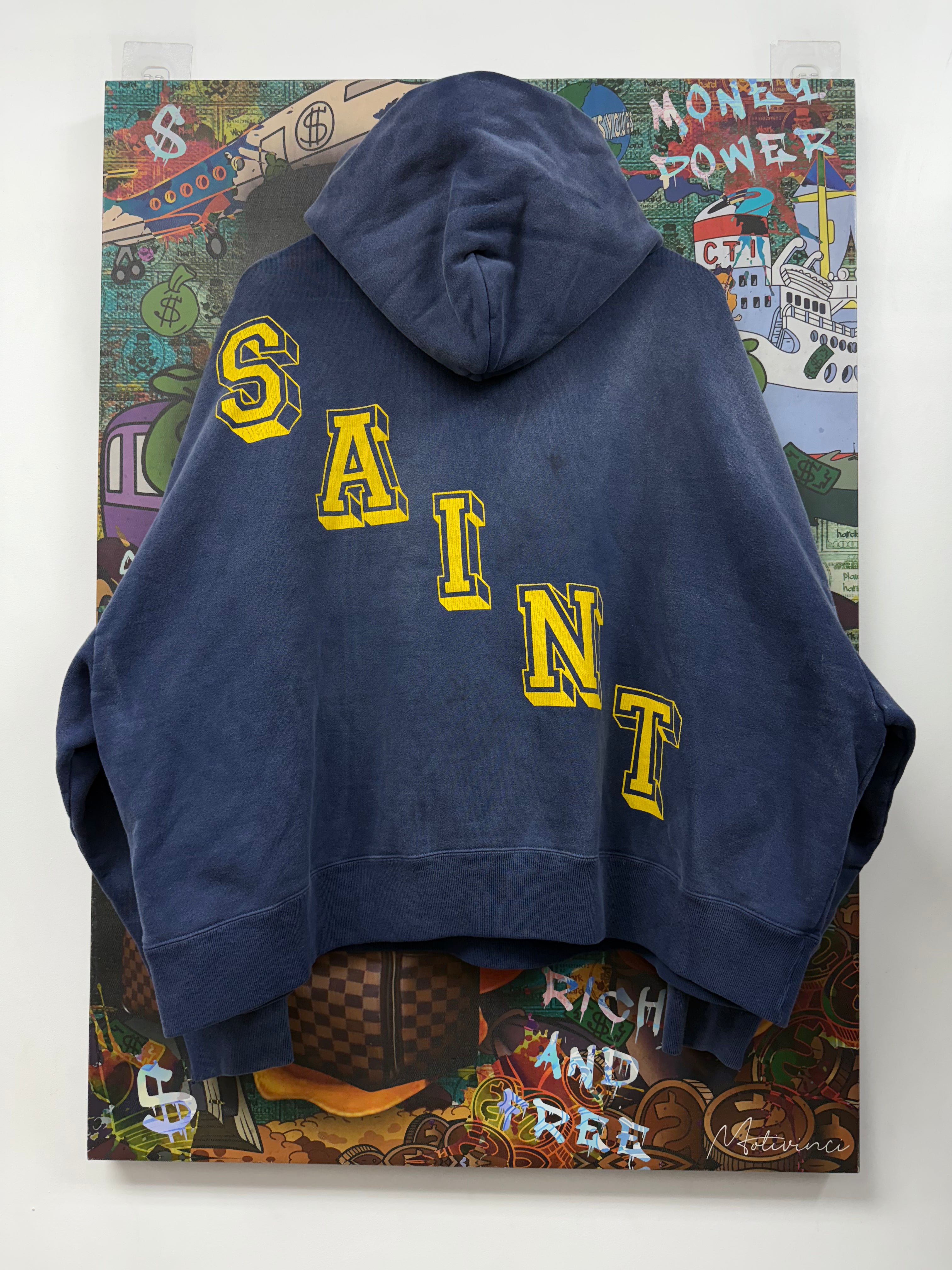 Saint Michael Navy Yellow Angel Hoodie