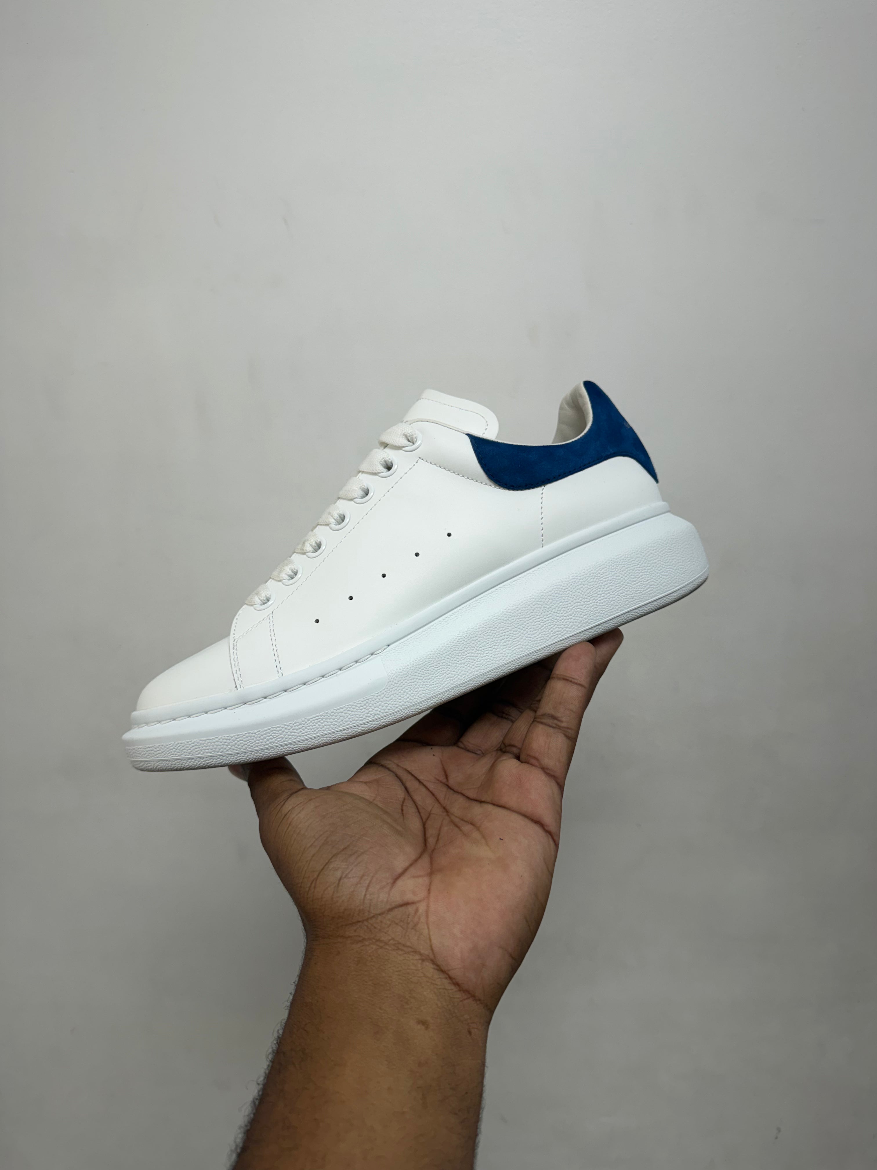 Alexander McQueen White Blue Oversized Sneakers