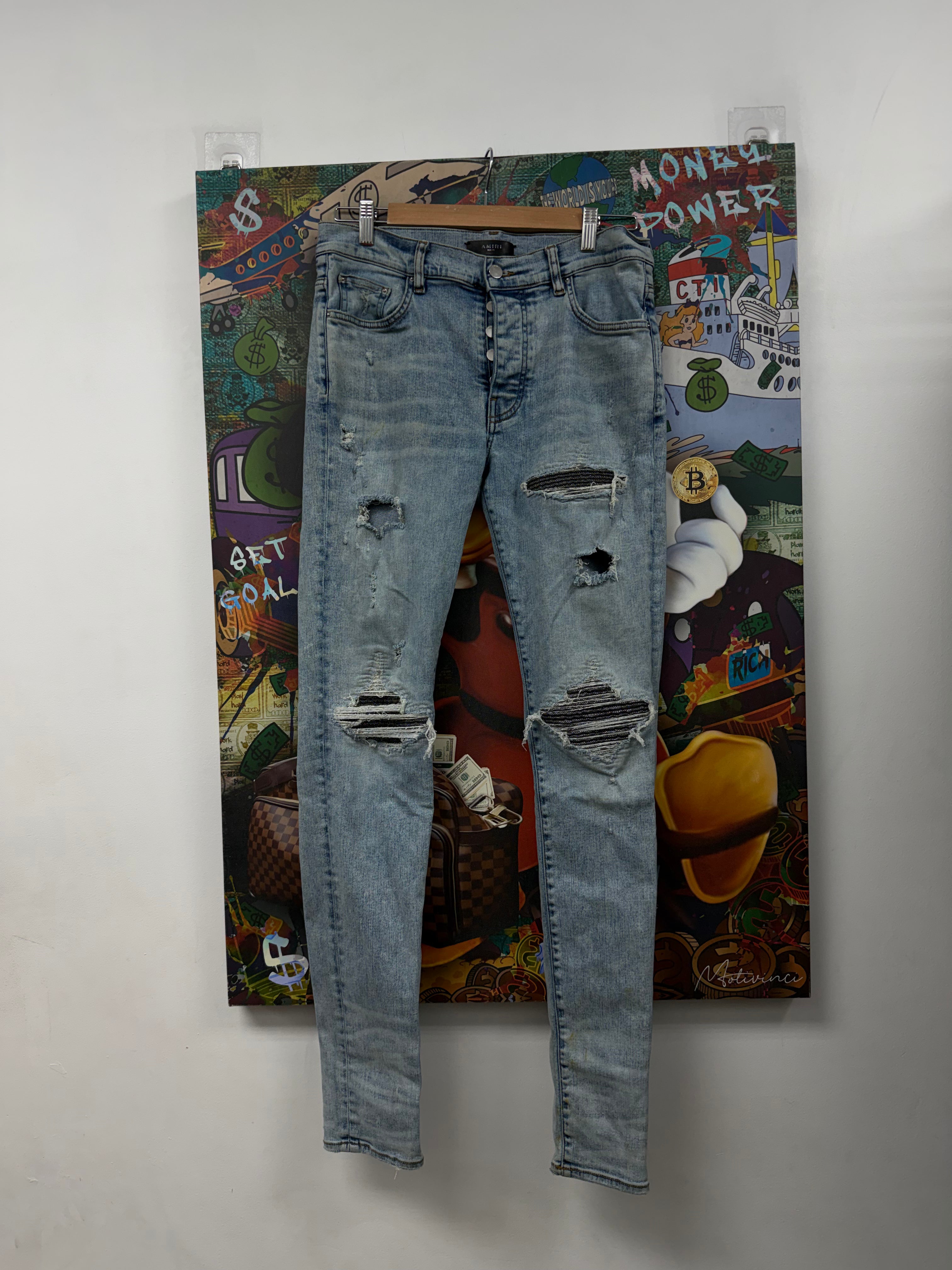 Amiri MX1 Light Wash Iridescent Jeans