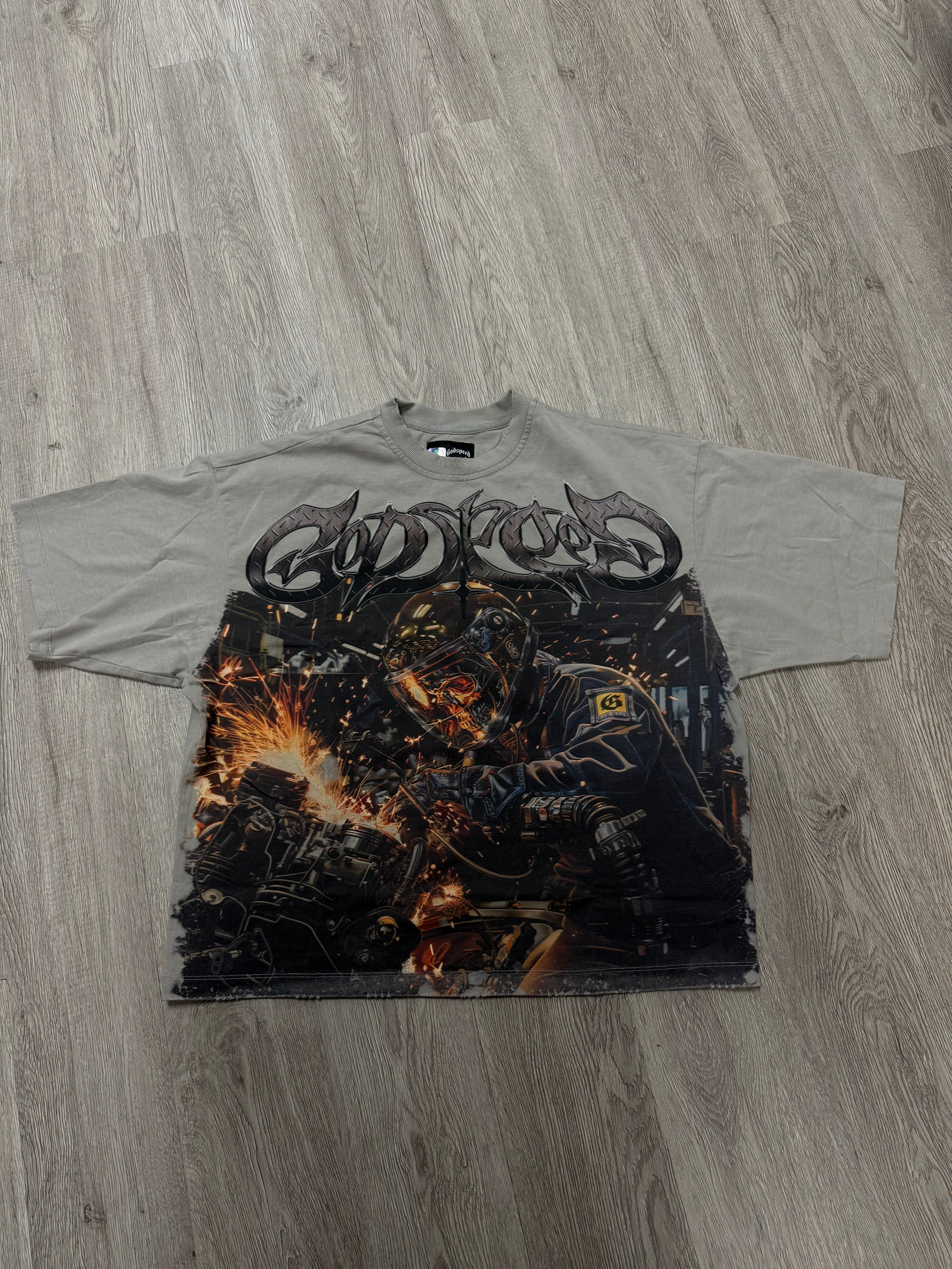 Godspeed 'Steel Sharpens Steel Clay 'Grey Tee