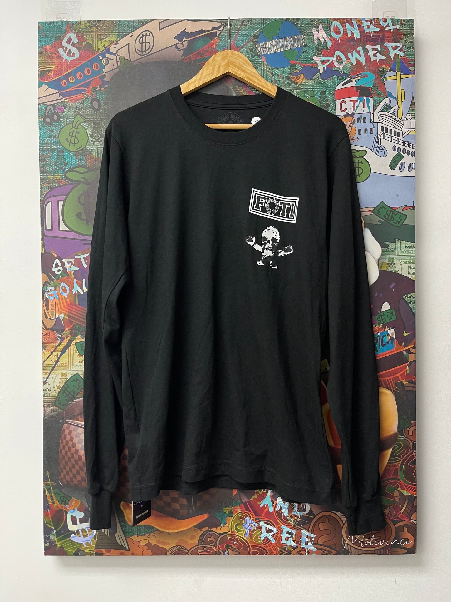 Chrome Hearts Black FOTI Grid LS Tee