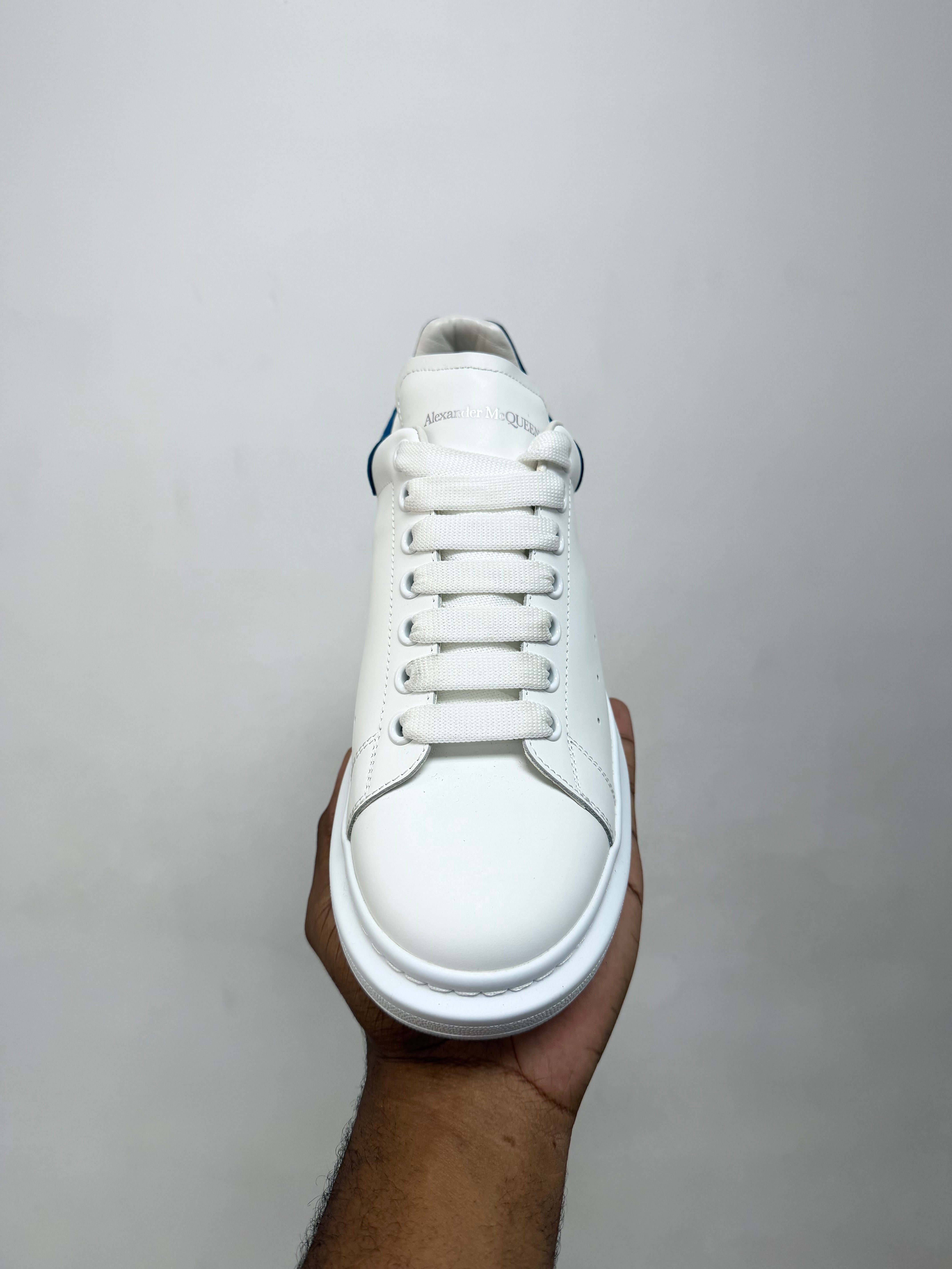 Alexander McQueen White Blue Oversized Sneakers