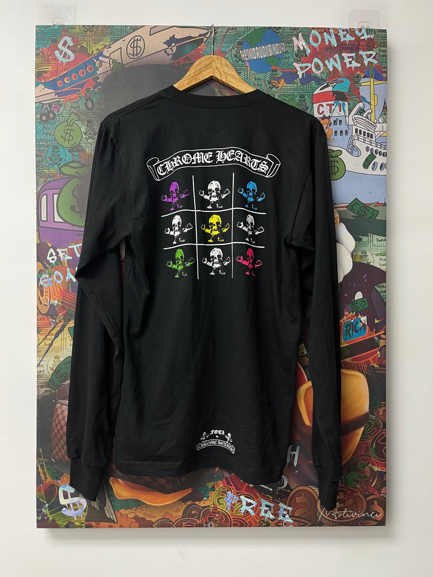 Chrome Hearts Black FOTI Grid LS Tee