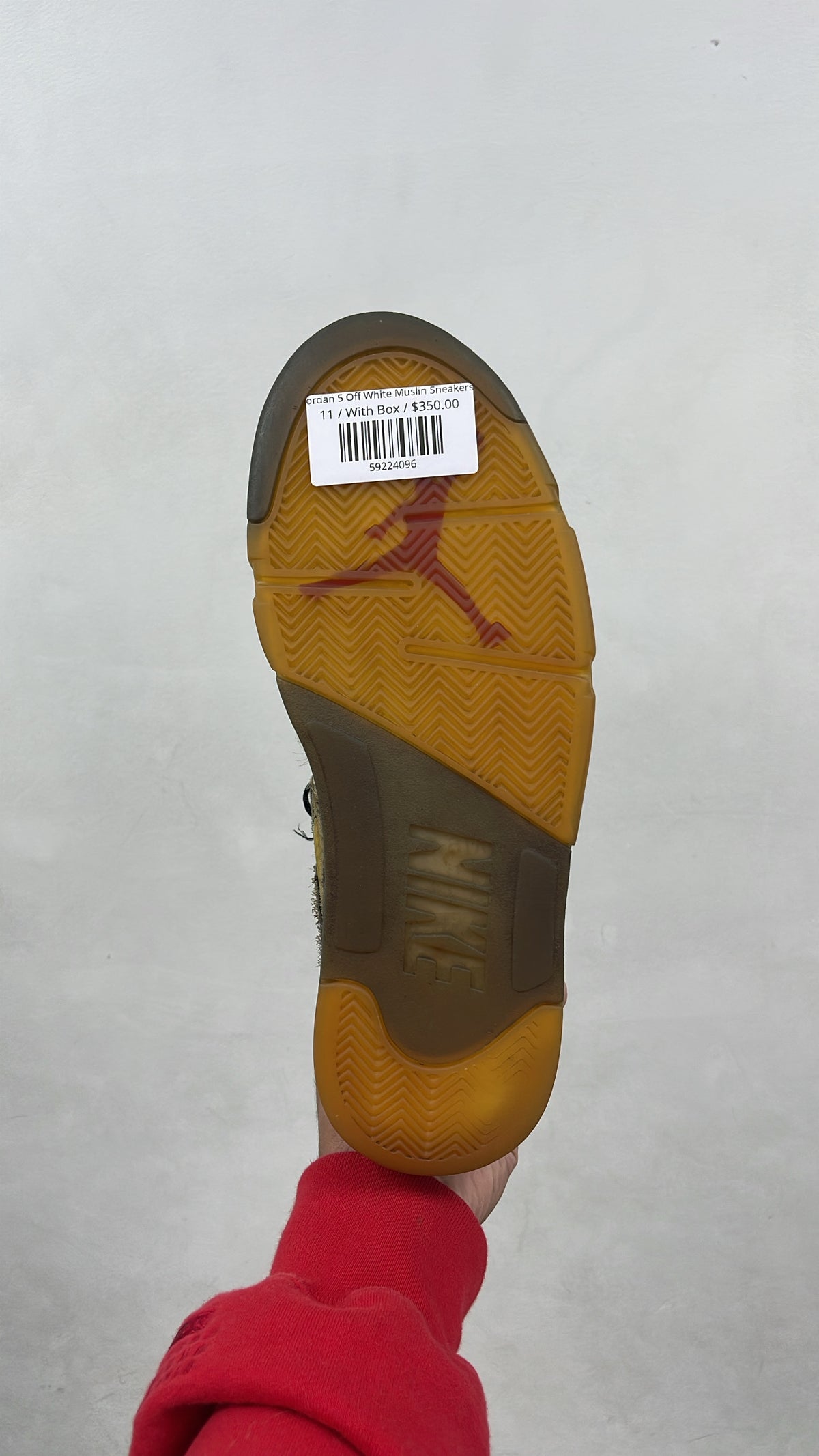 Jordan 5 Off White Muslin Sneakers