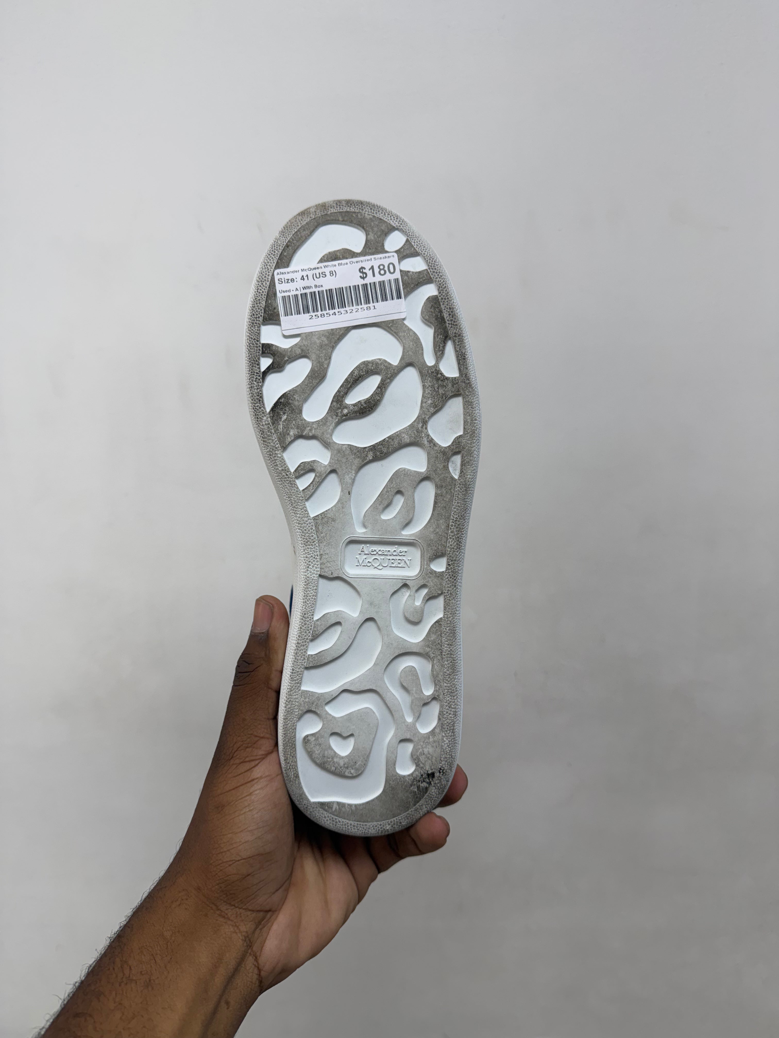Alexander McQueen White Blue Oversized Sneakers